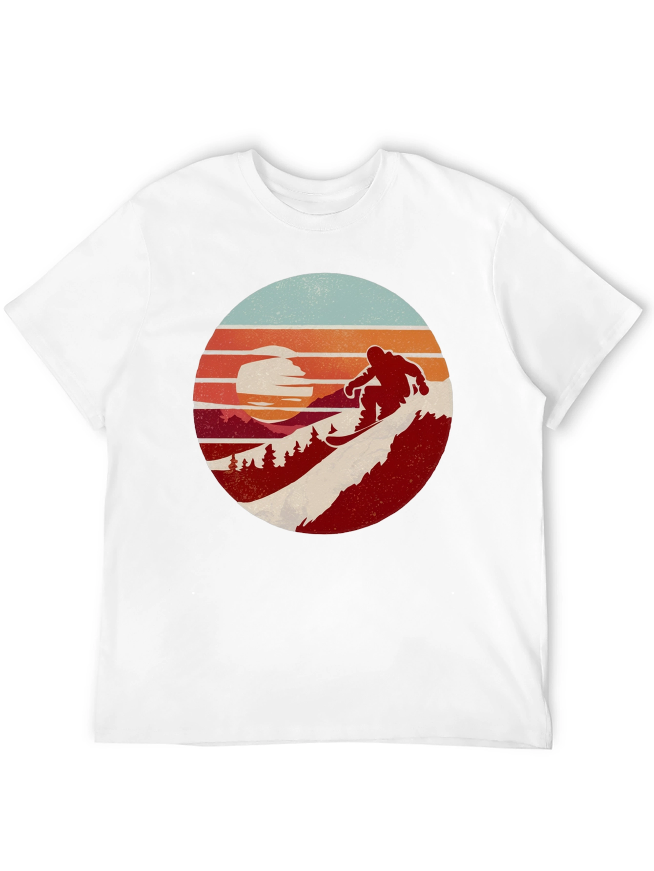 Retro Snowboarder Sunset Graphic Tee