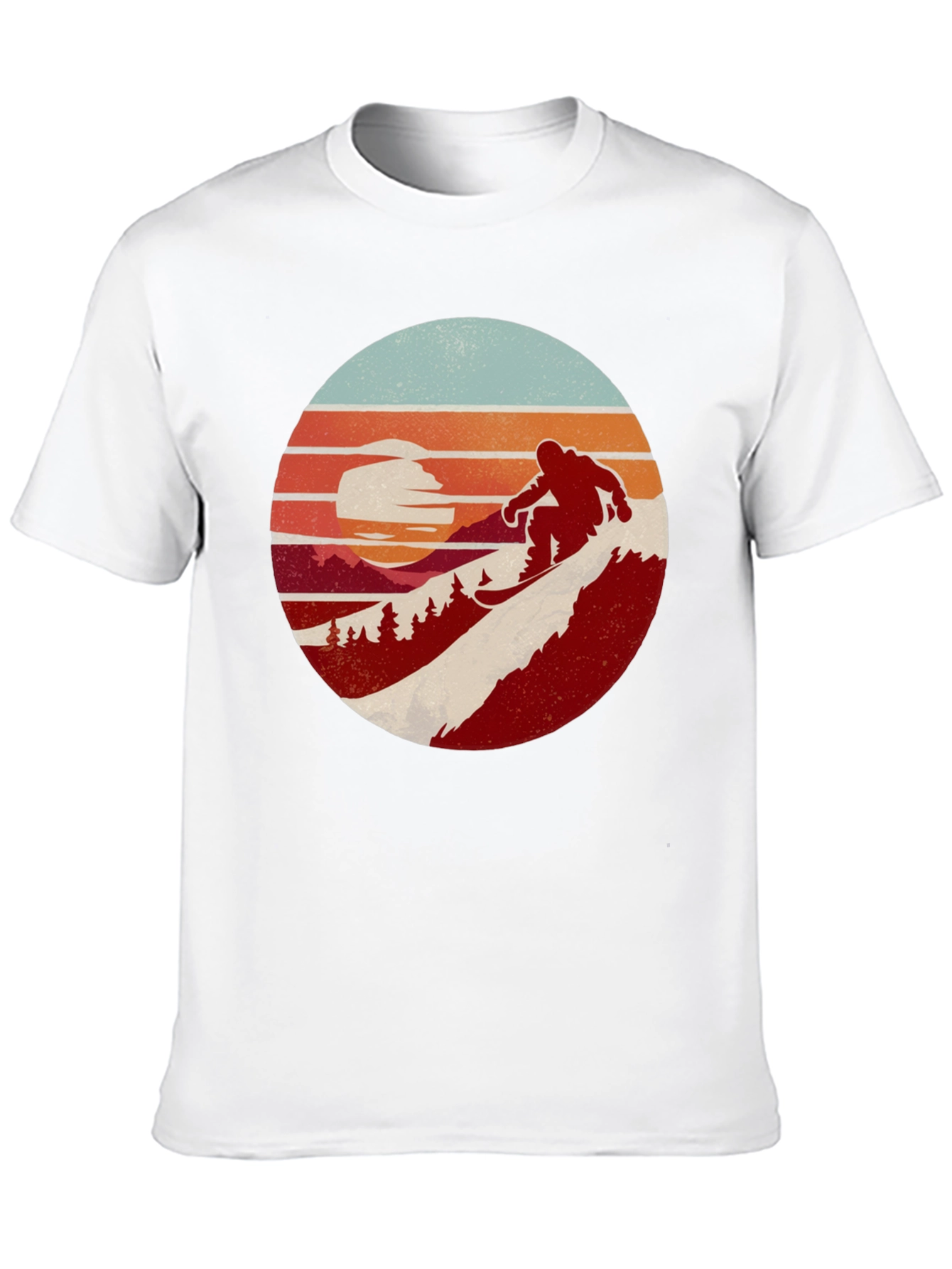 Retro Snowboarder Sunset Graphic Tee