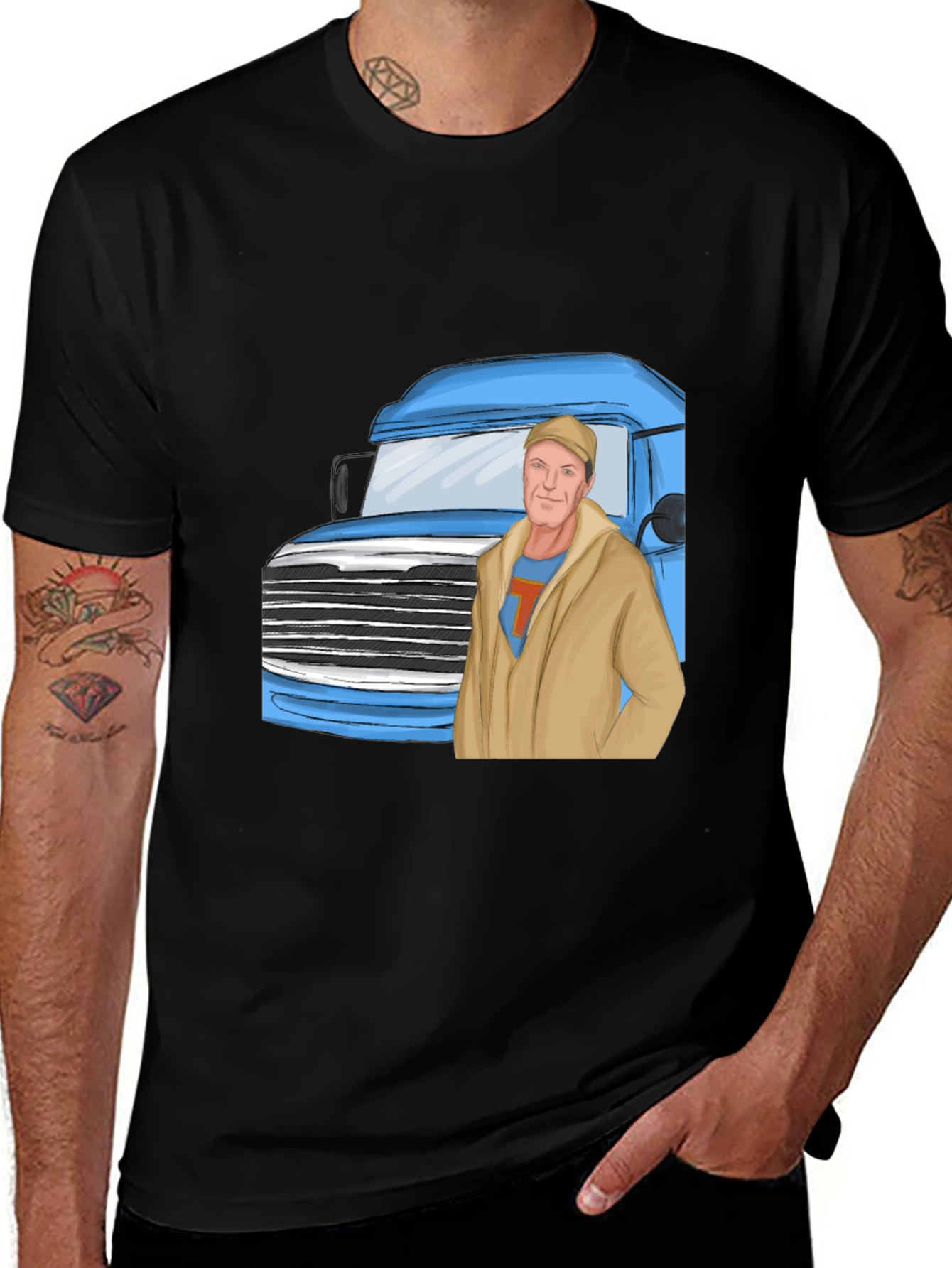 Trucker T-Shirt - Black