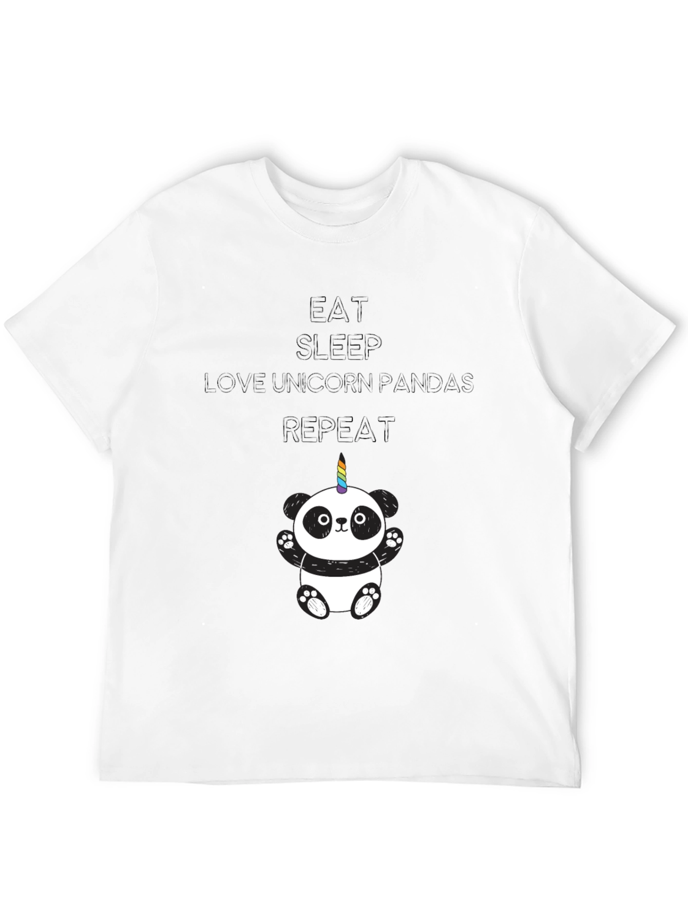 Unicorn Panda Black T-Shirt
