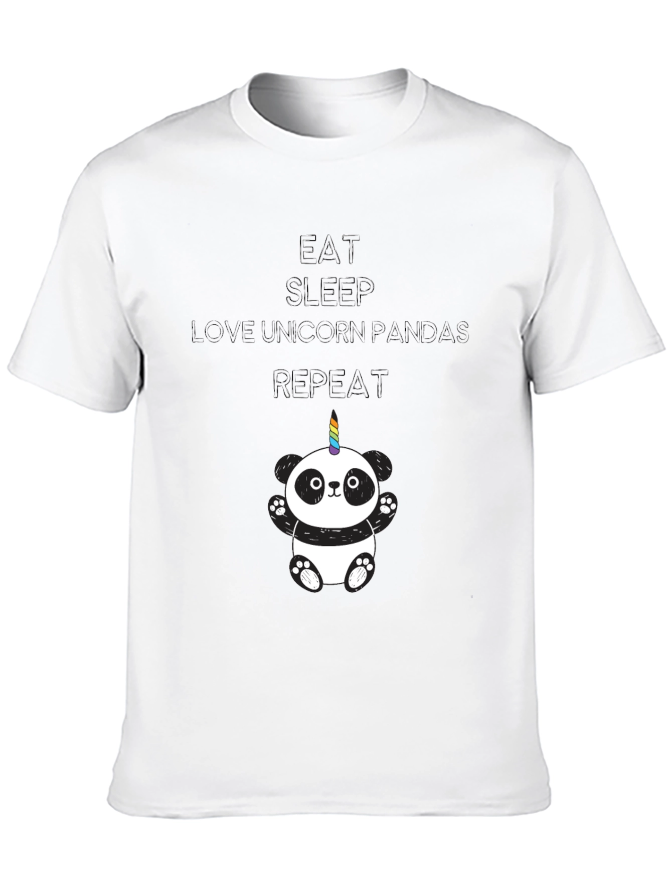 Unicorn Panda Black T-Shirt