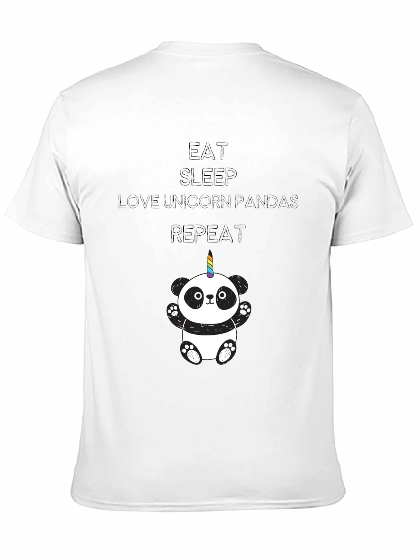Unicorn Panda Black T-Shirt