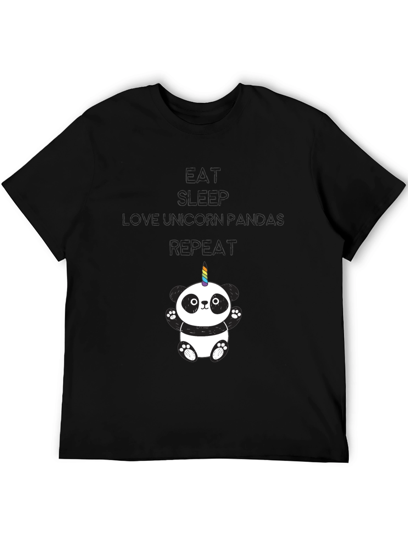 Unicorn Panda Black T-Shirt
