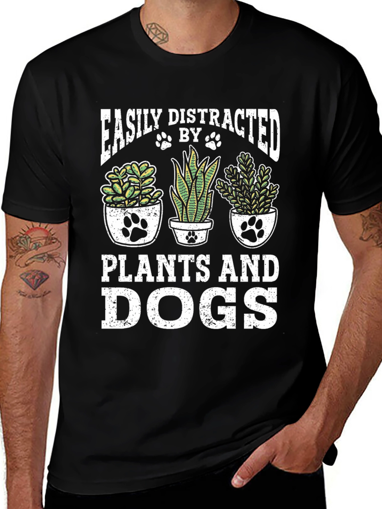 Easily Distracted by Plants and Dogs T-Shirt