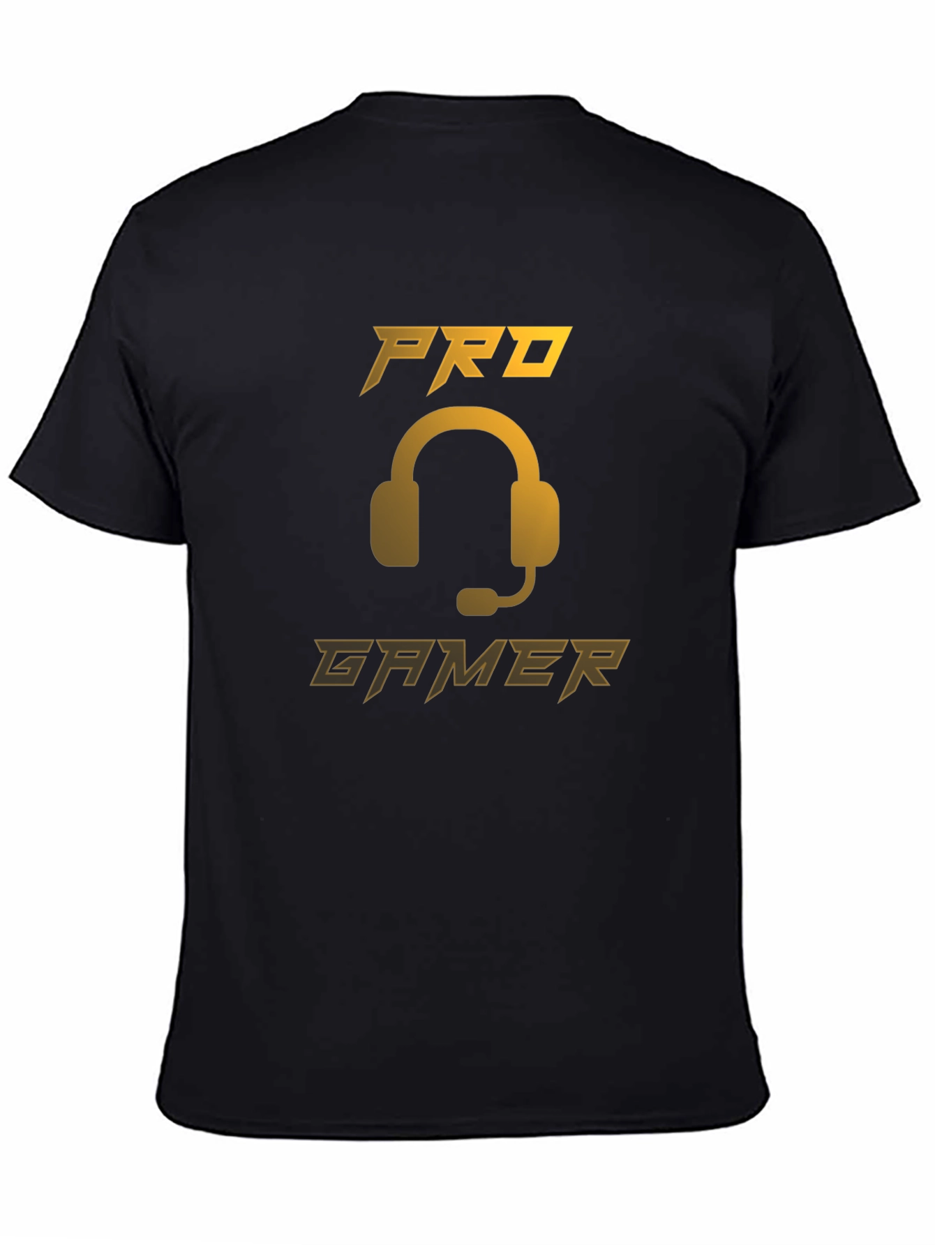 Pro Gamer Black T-Shirt - Gaming Headset Design