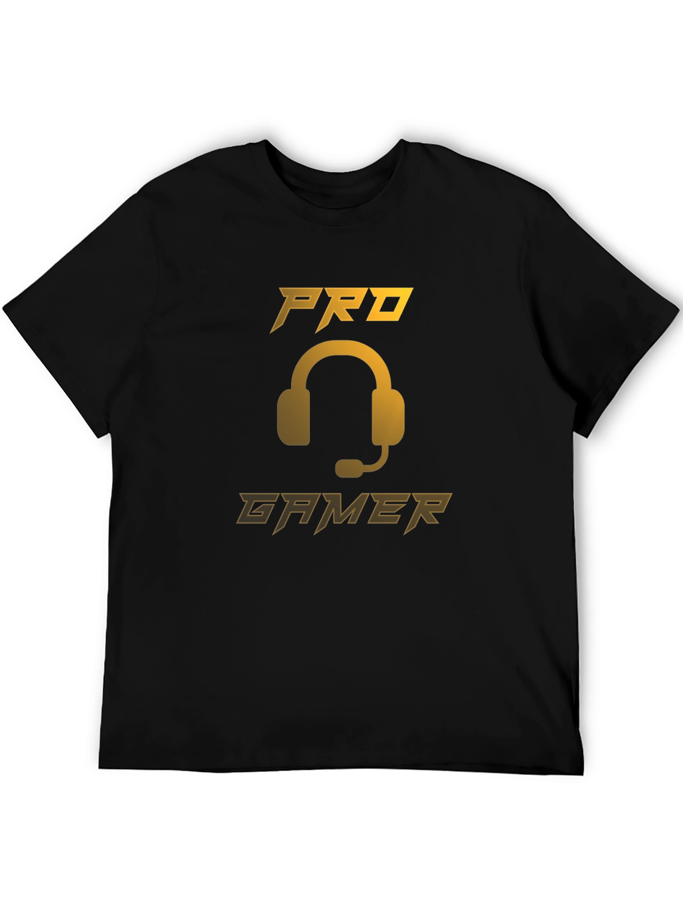 Pro Gamer Black T-Shirt - Gaming Headset Design