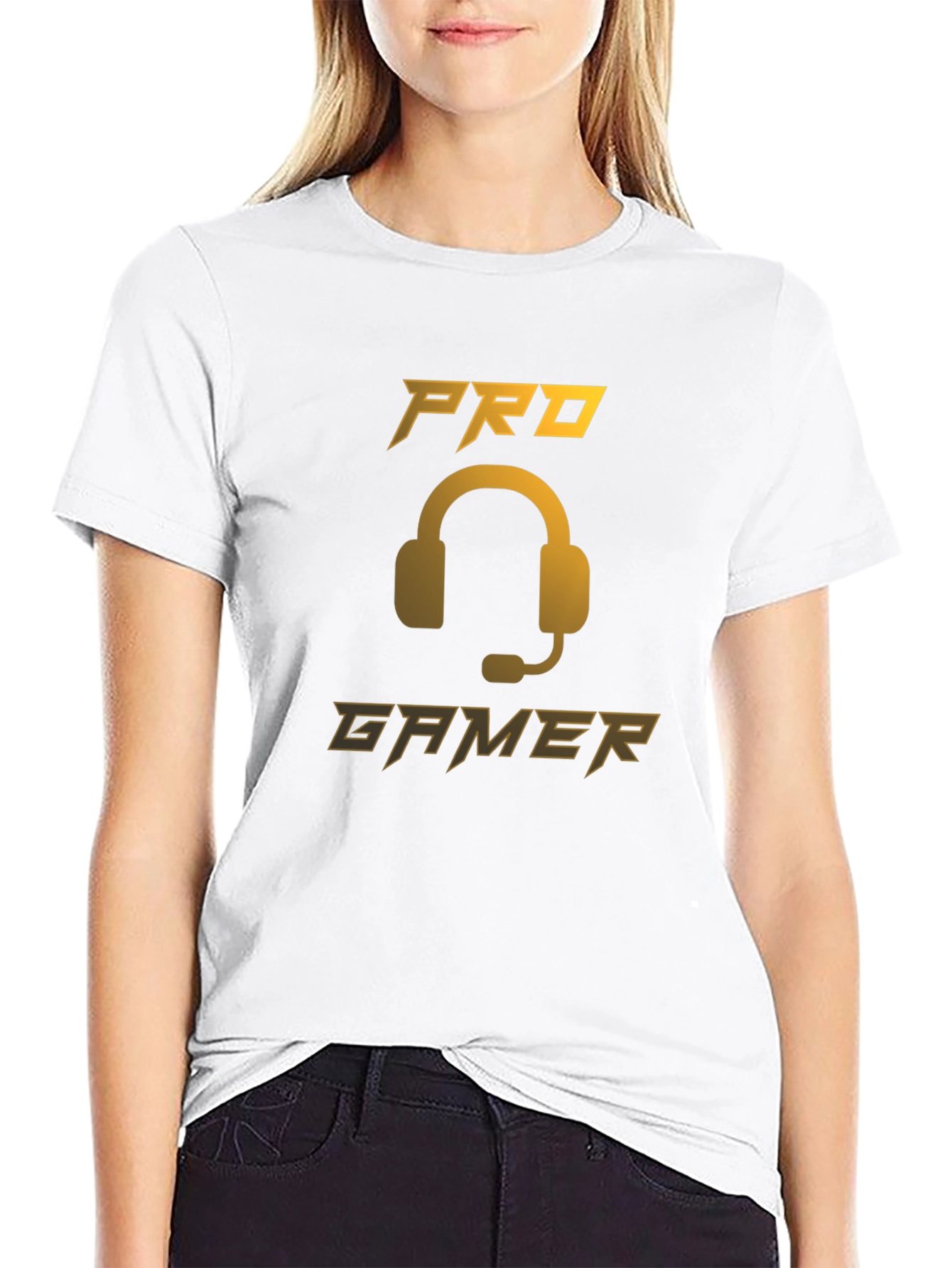 Pro Gamer Black T-Shirt - Gaming Headset Design