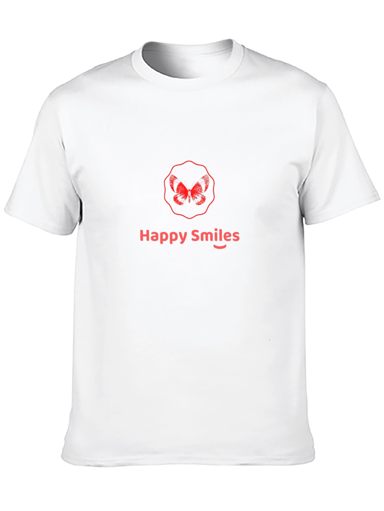 Happy Smiles Black T-Shirt - Butterfly Logo