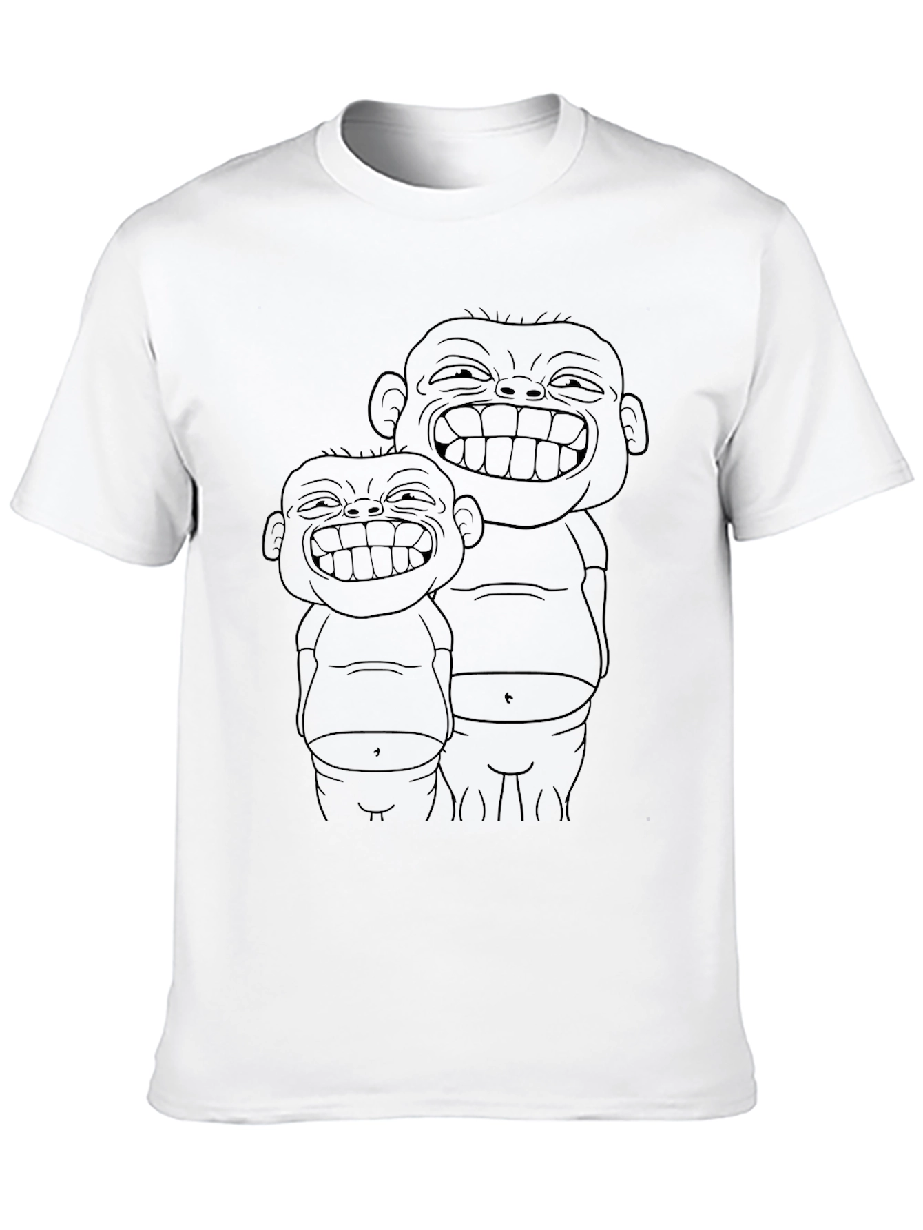 Cartoon Laughing Buddies Tee - Black