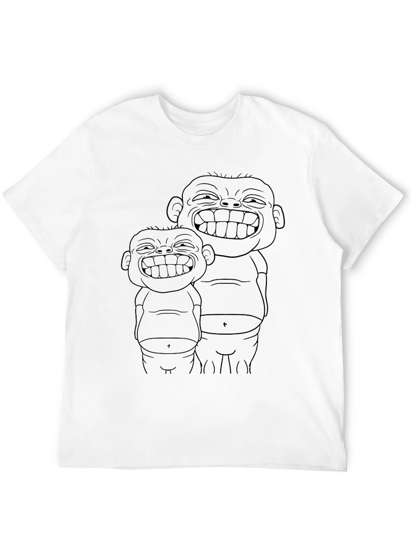 Cartoon Laughing Buddies Tee - Black