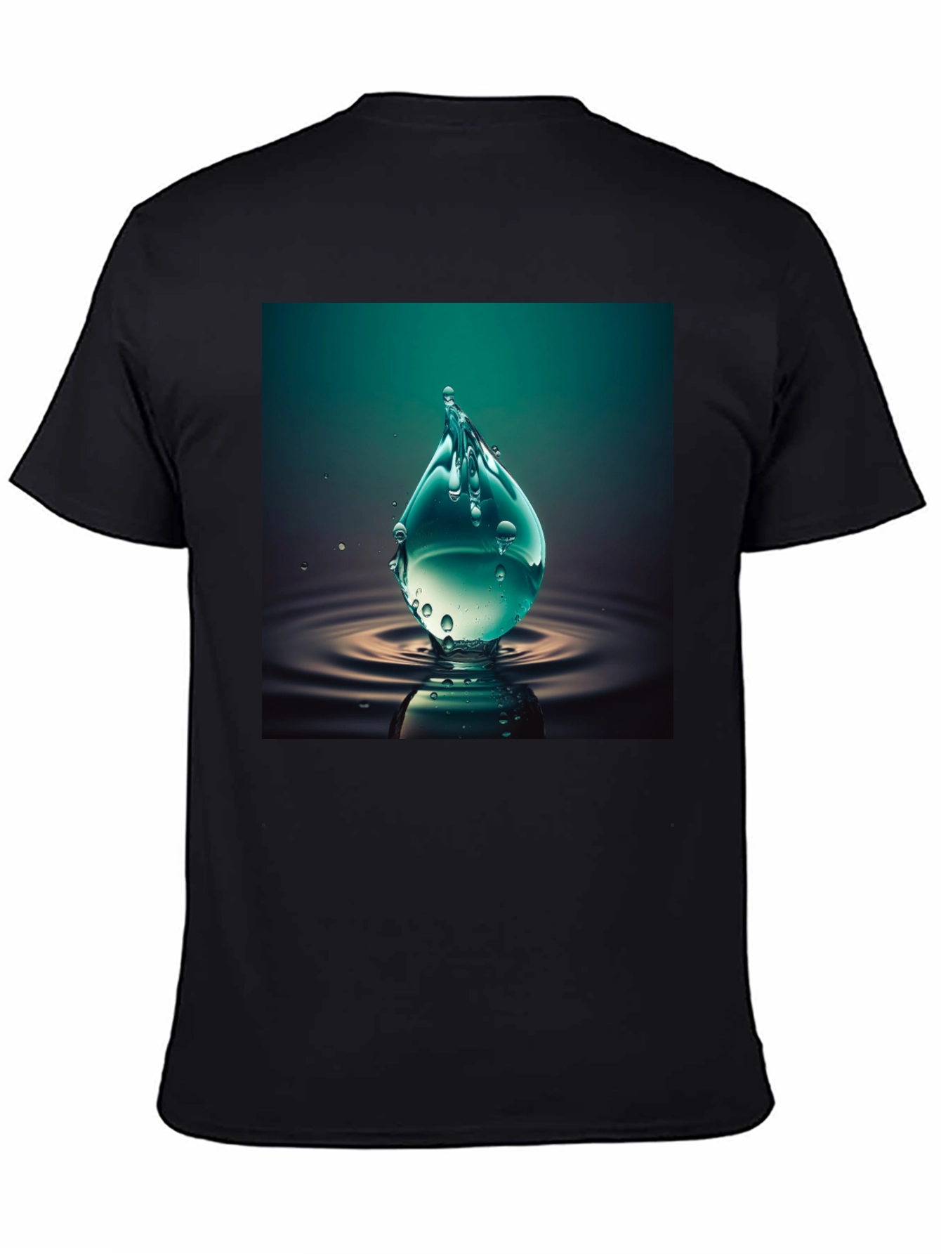 Water Drop Graphic Tee - Cool Black T-Shirt