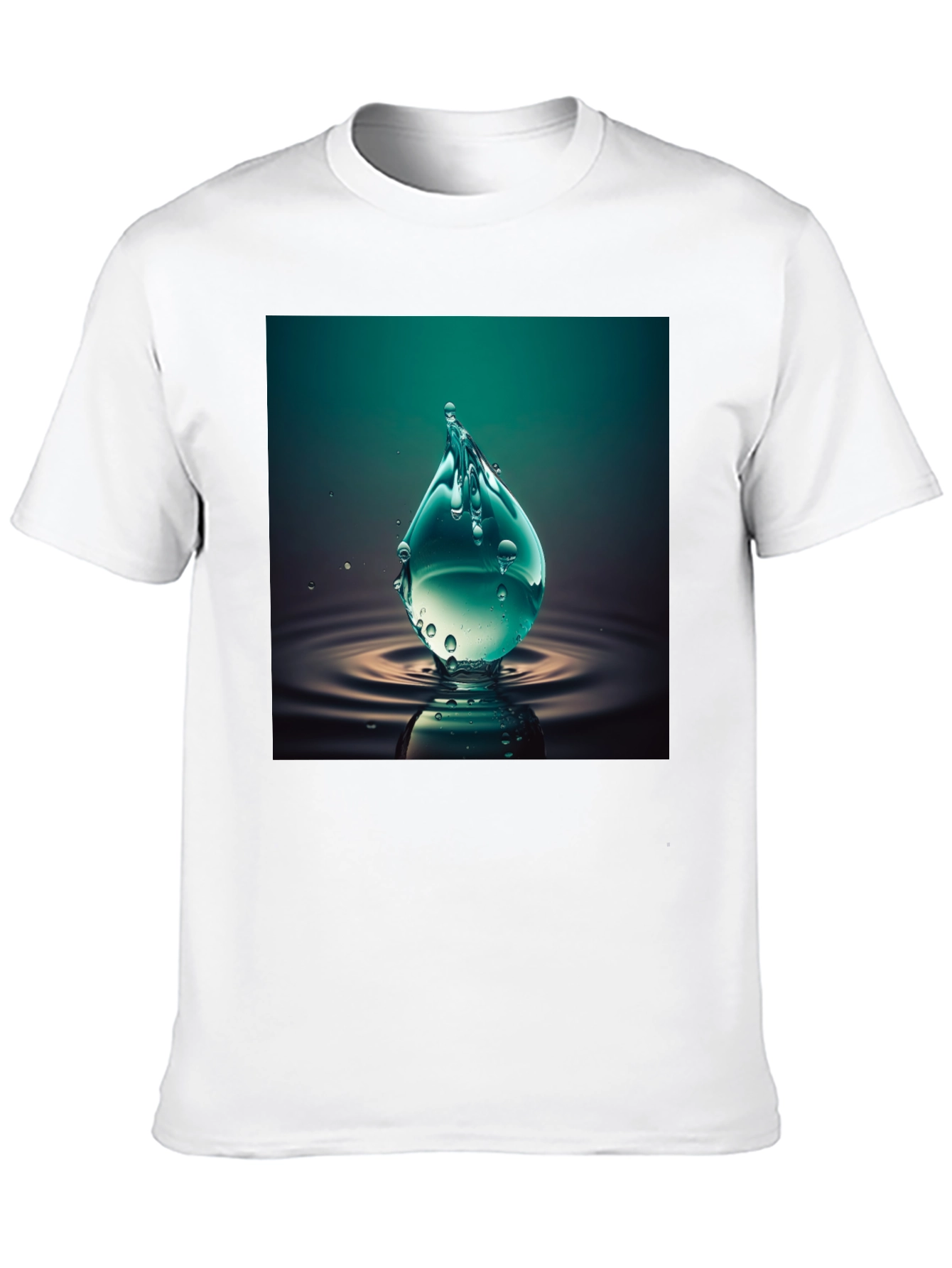 Water Drop Graphic Tee - Cool Black T-Shirt