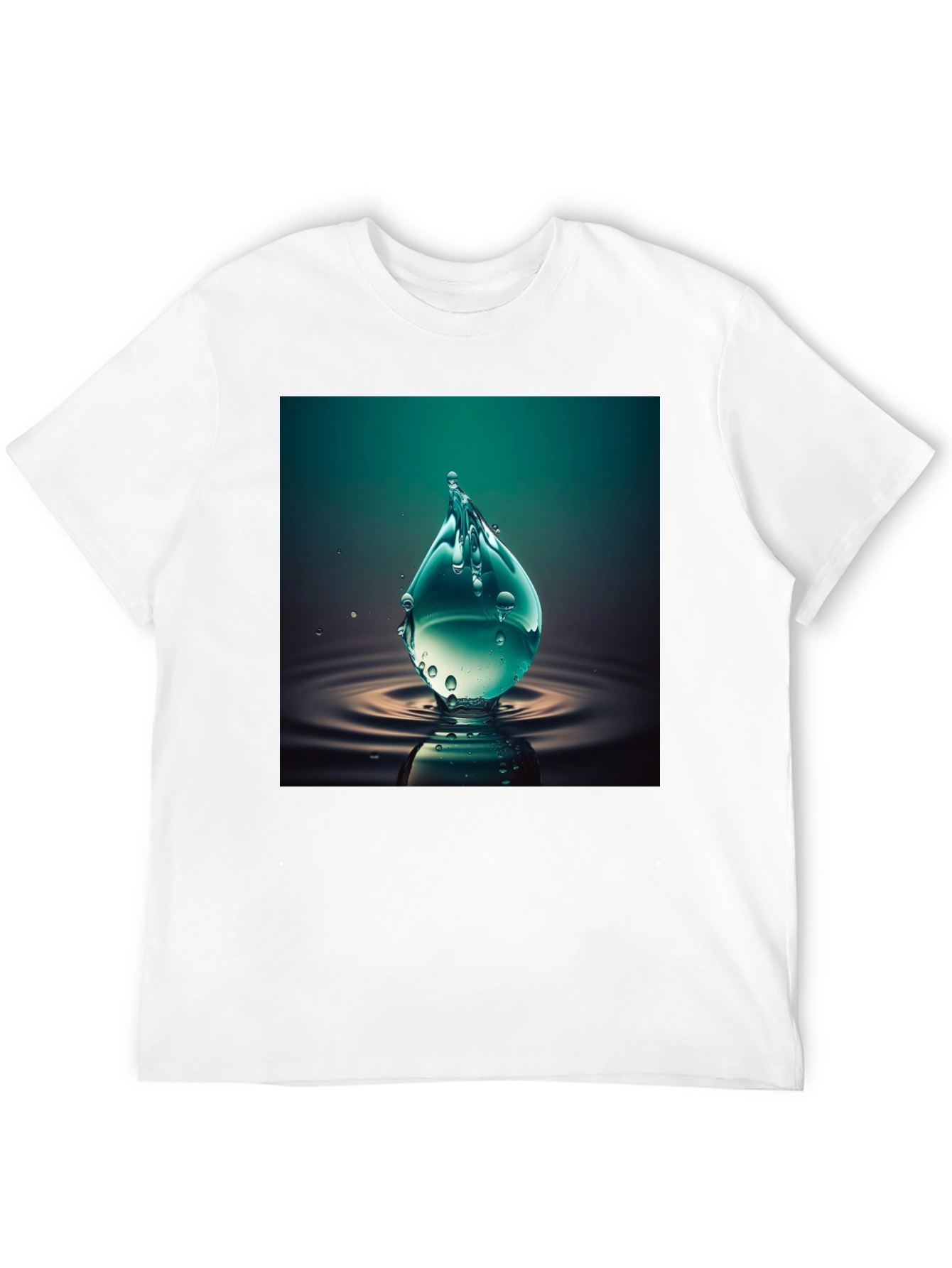 Water Drop Graphic Tee - Cool Black T-Shirt