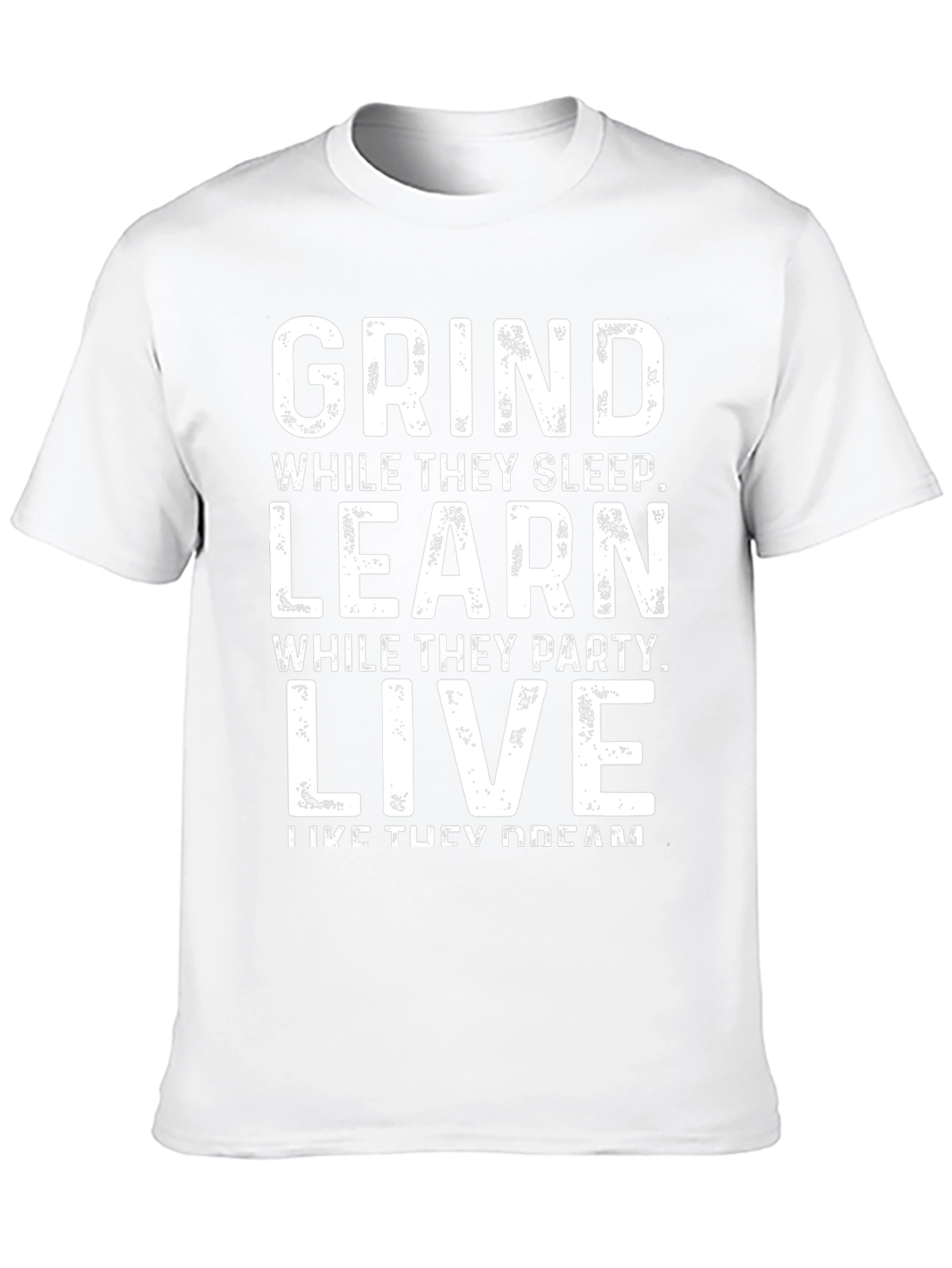 Grind Learn Live Graphic Tee - Motivational Black T-Shirt