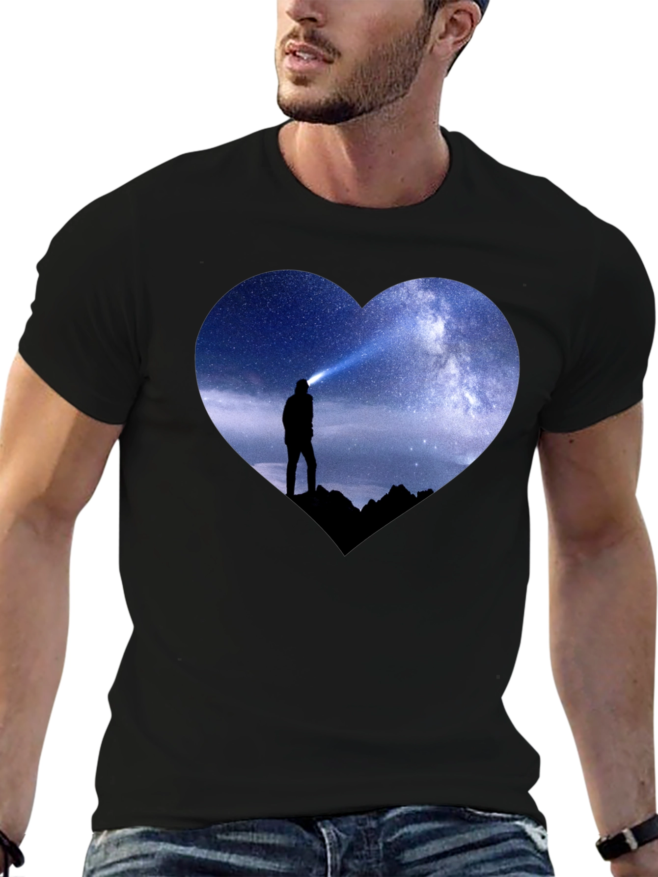 Starry Heart Explorer Black T-Shirt