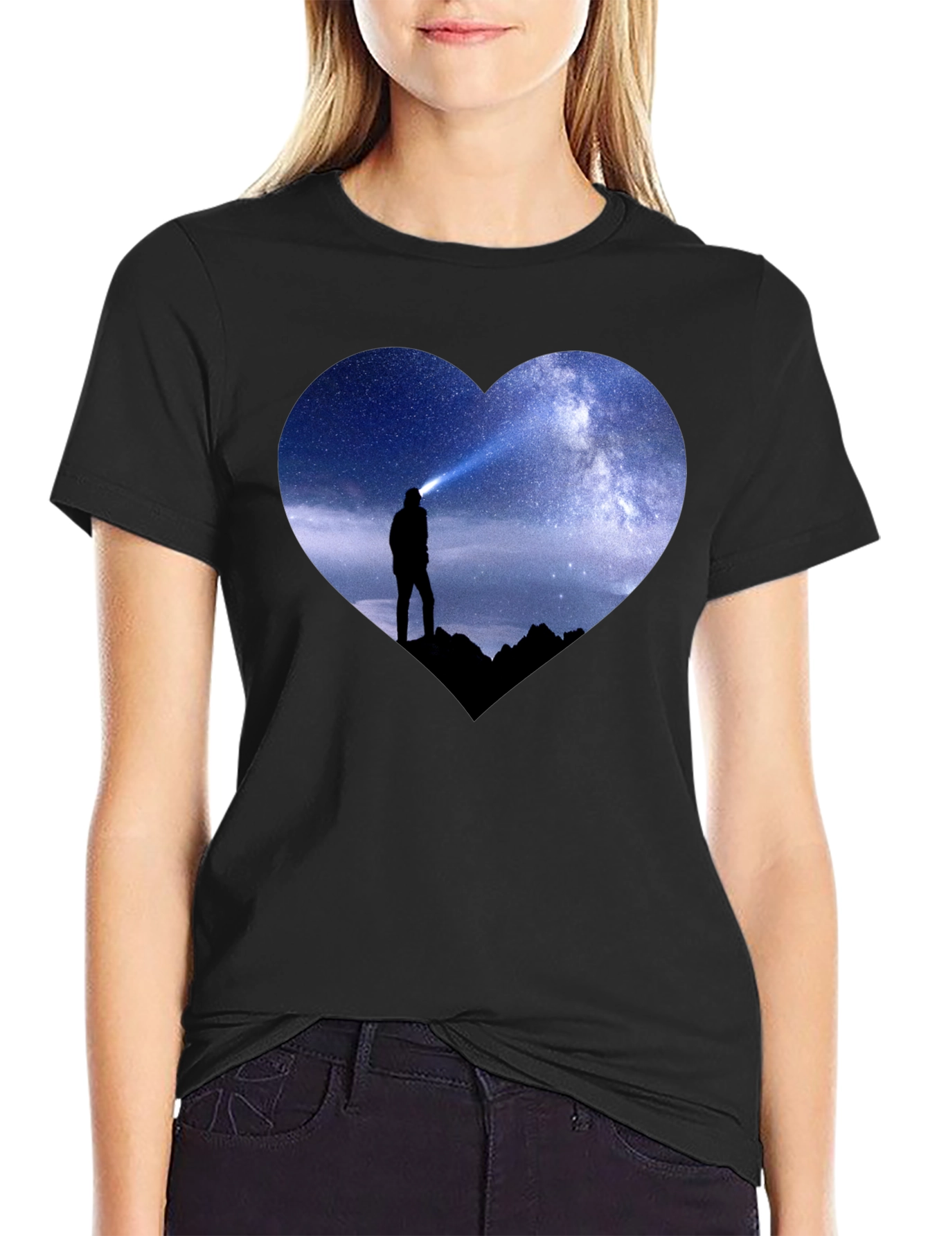 Starry Heart Explorer Black T-Shirt