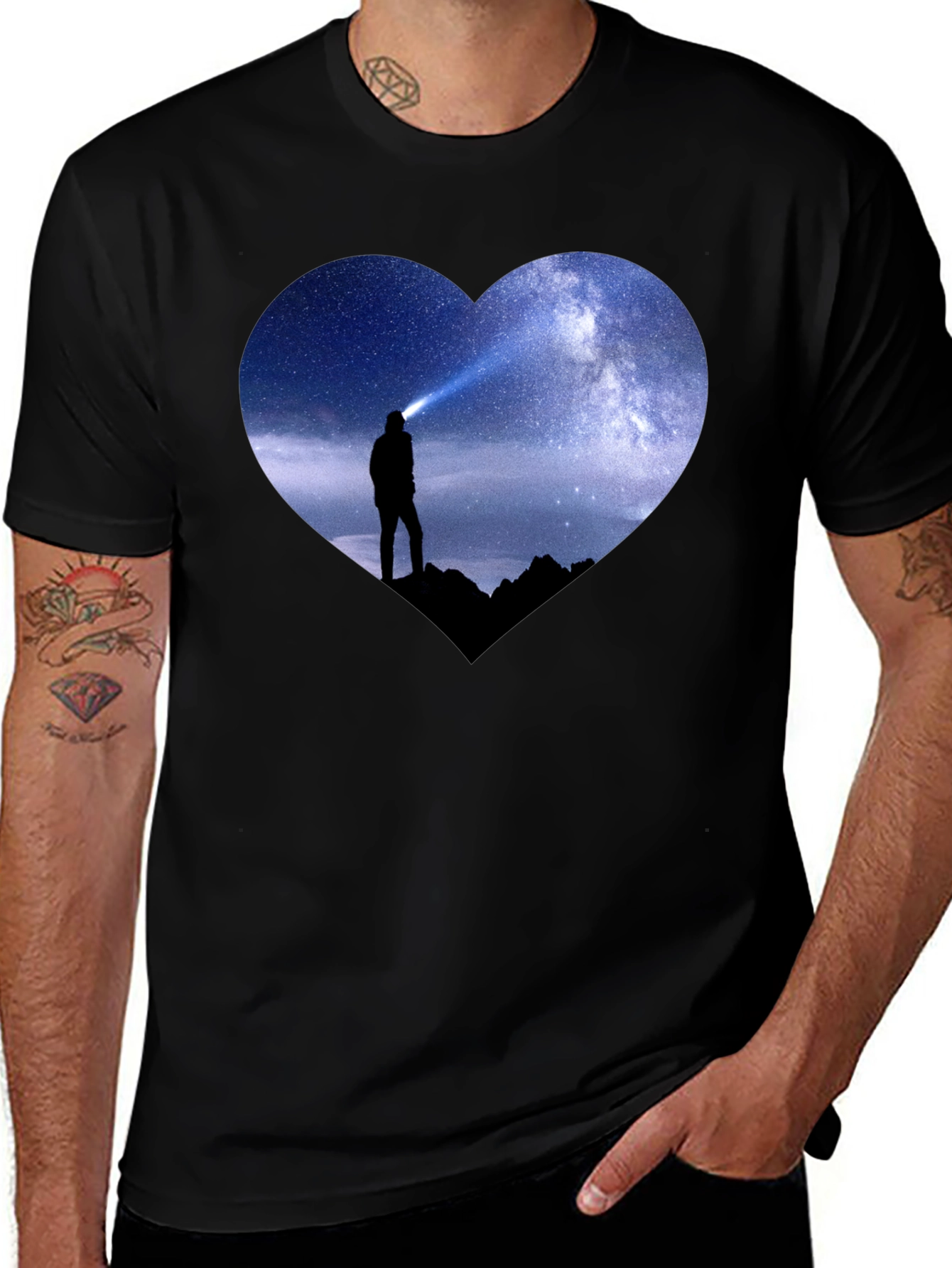 Starry Heart Explorer Black T-Shirt