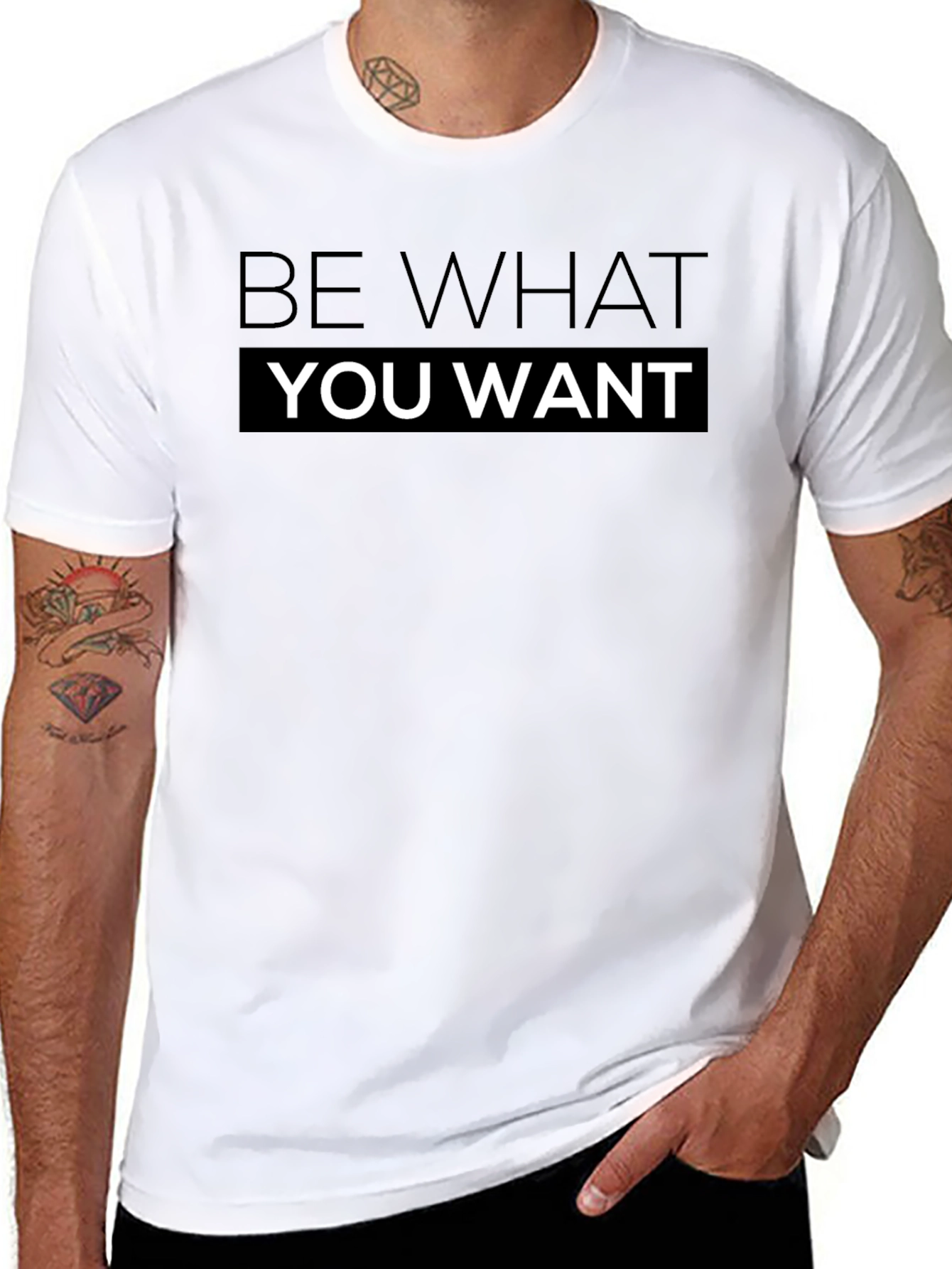 Be What You Want T-Shirt Black Cotton