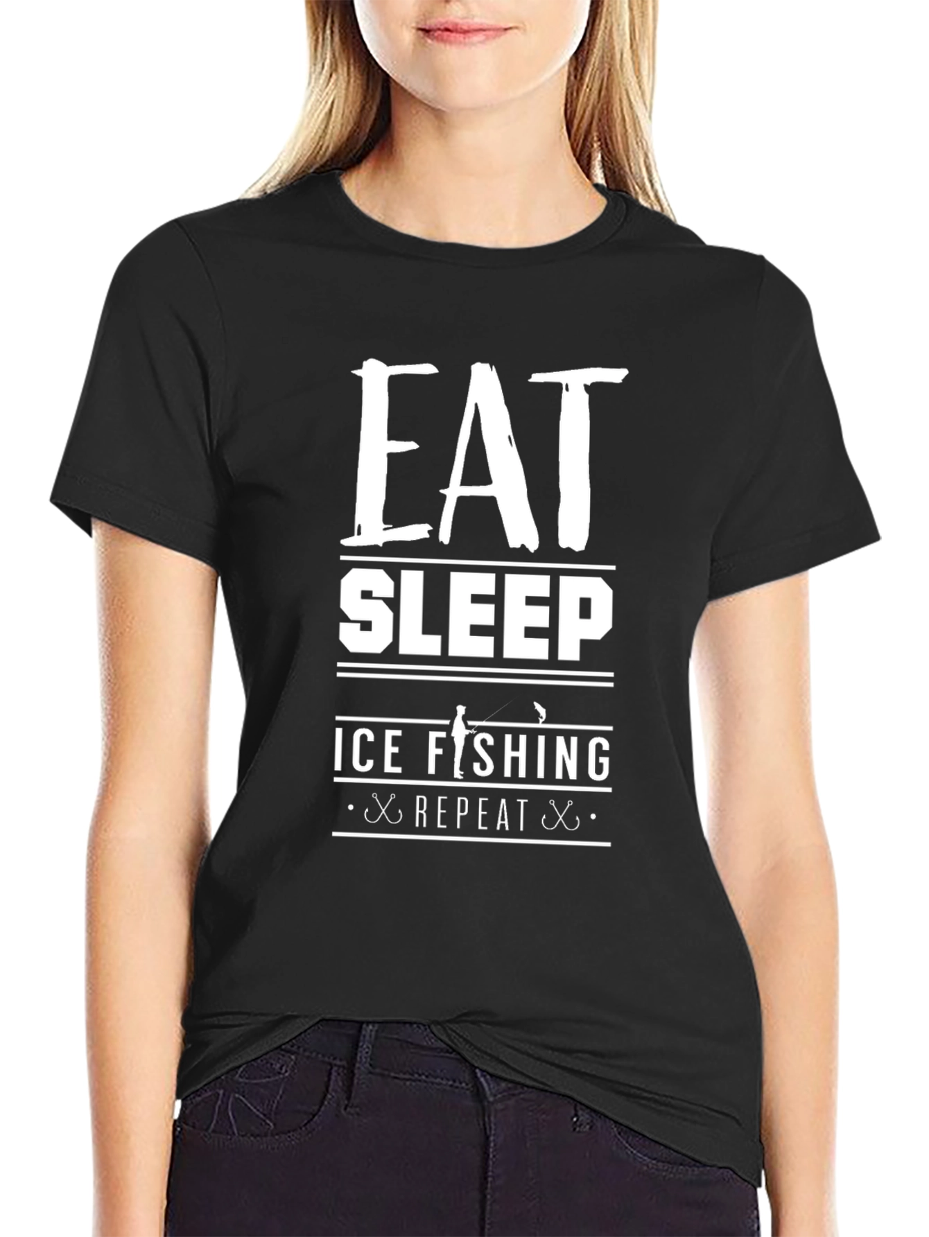 Eat Sleep Ice Fishing Repeat T-Shirt