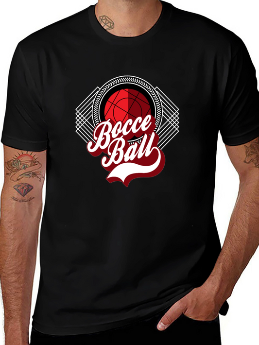 Bocce Ball Graphic Tee - Black Cotton T-Shirt