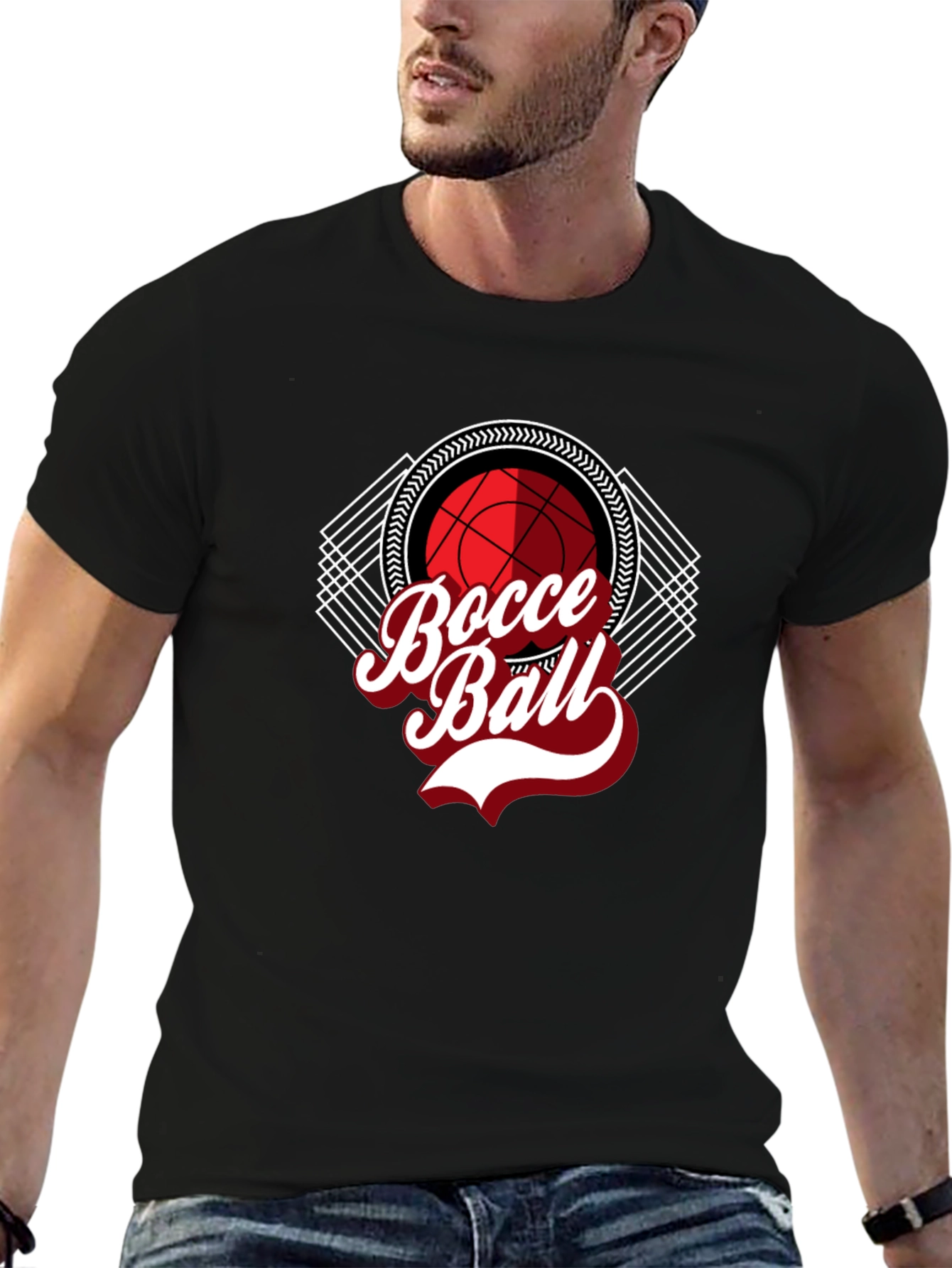 Bocce Ball Graphic Tee - Black Cotton T-Shirt