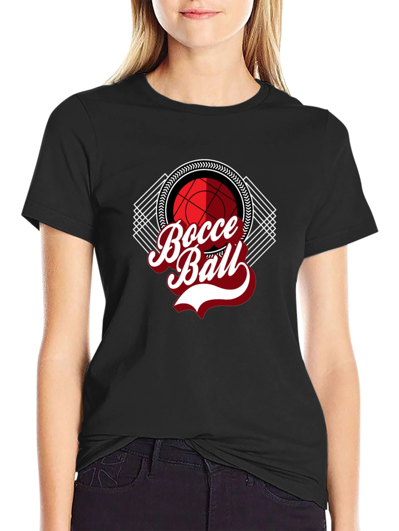 Bocce Ball Graphic Tee - Black Cotton T-Shirt