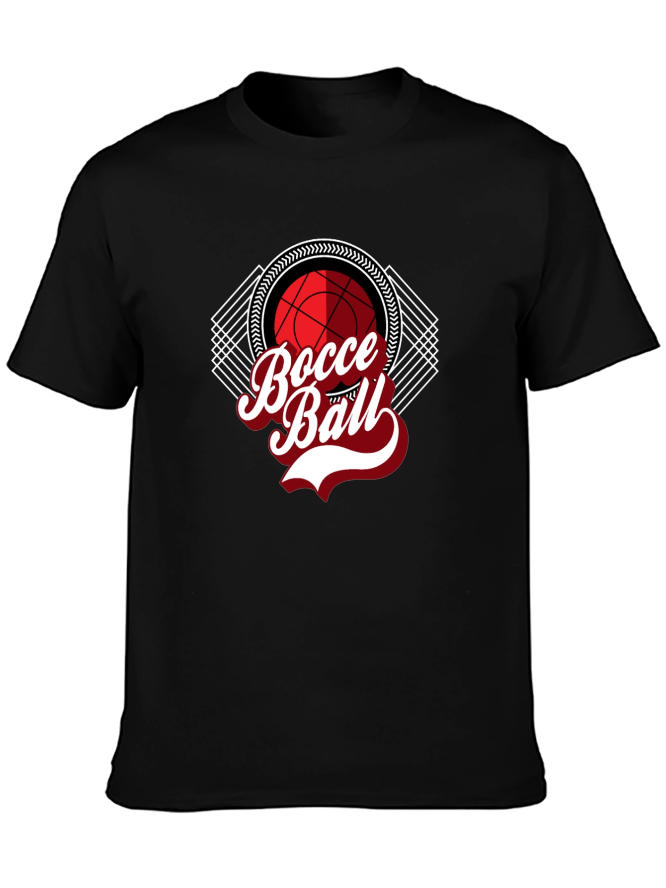 Bocce Ball Graphic Tee - Black Cotton T-Shirt