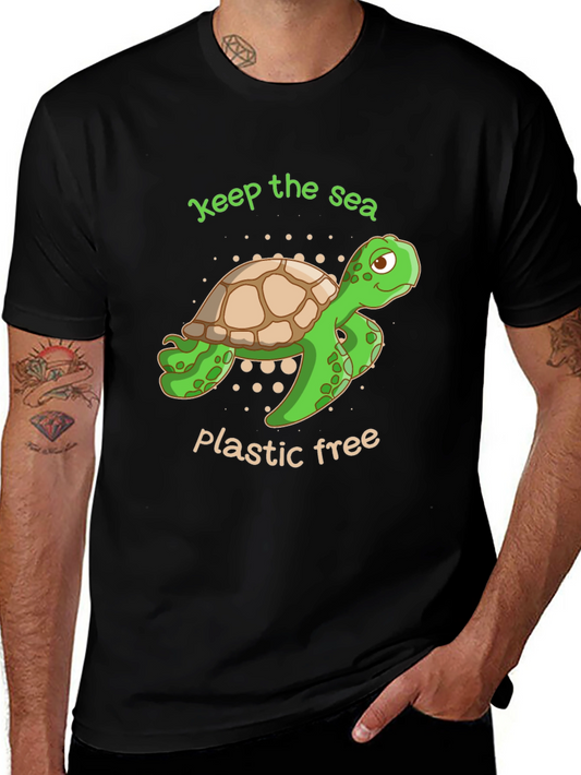 Eco-Friendly Turtle Graphic T-Shirt