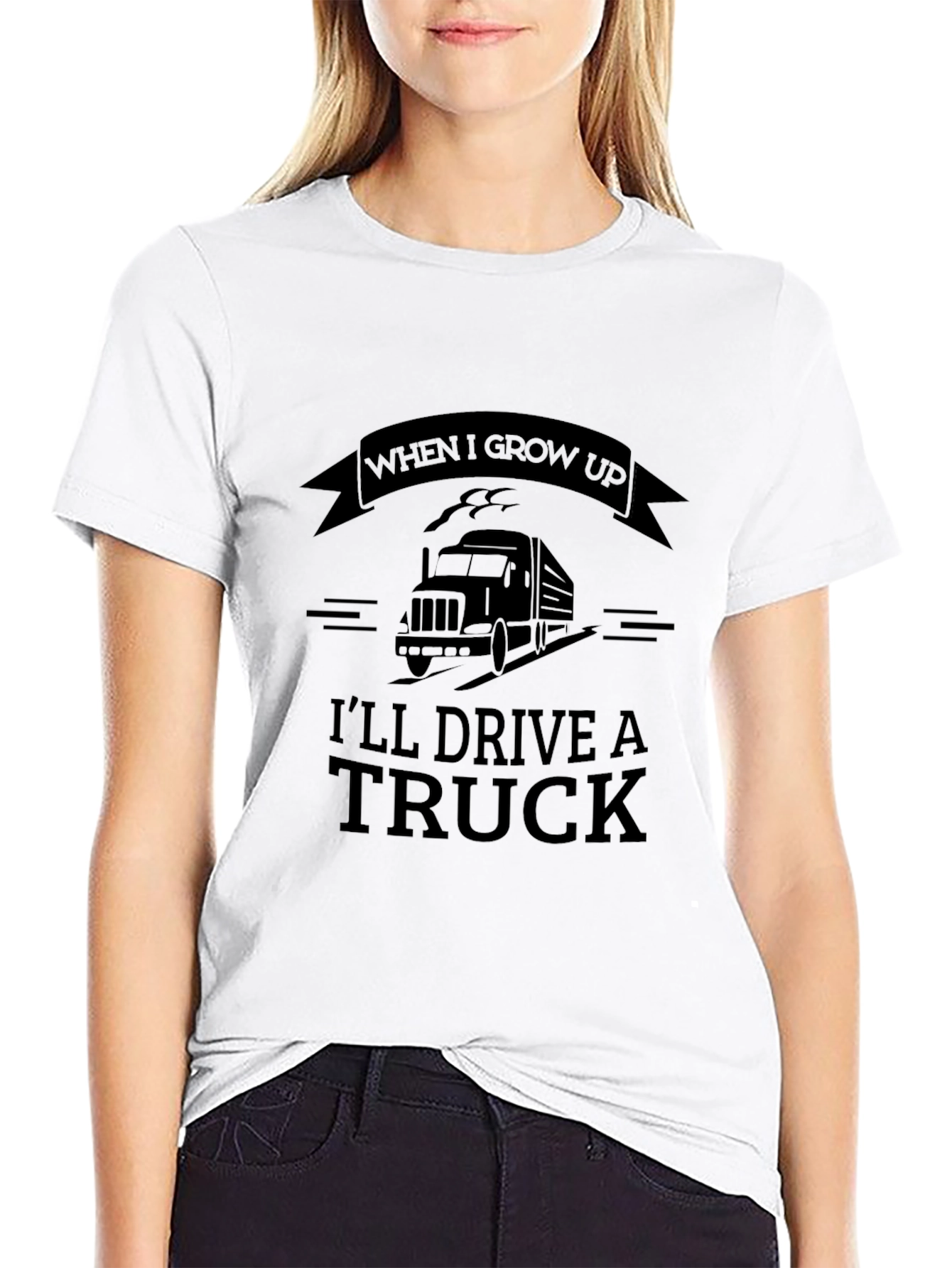 When I Grow Up Truck Driver Black Graphic Tee