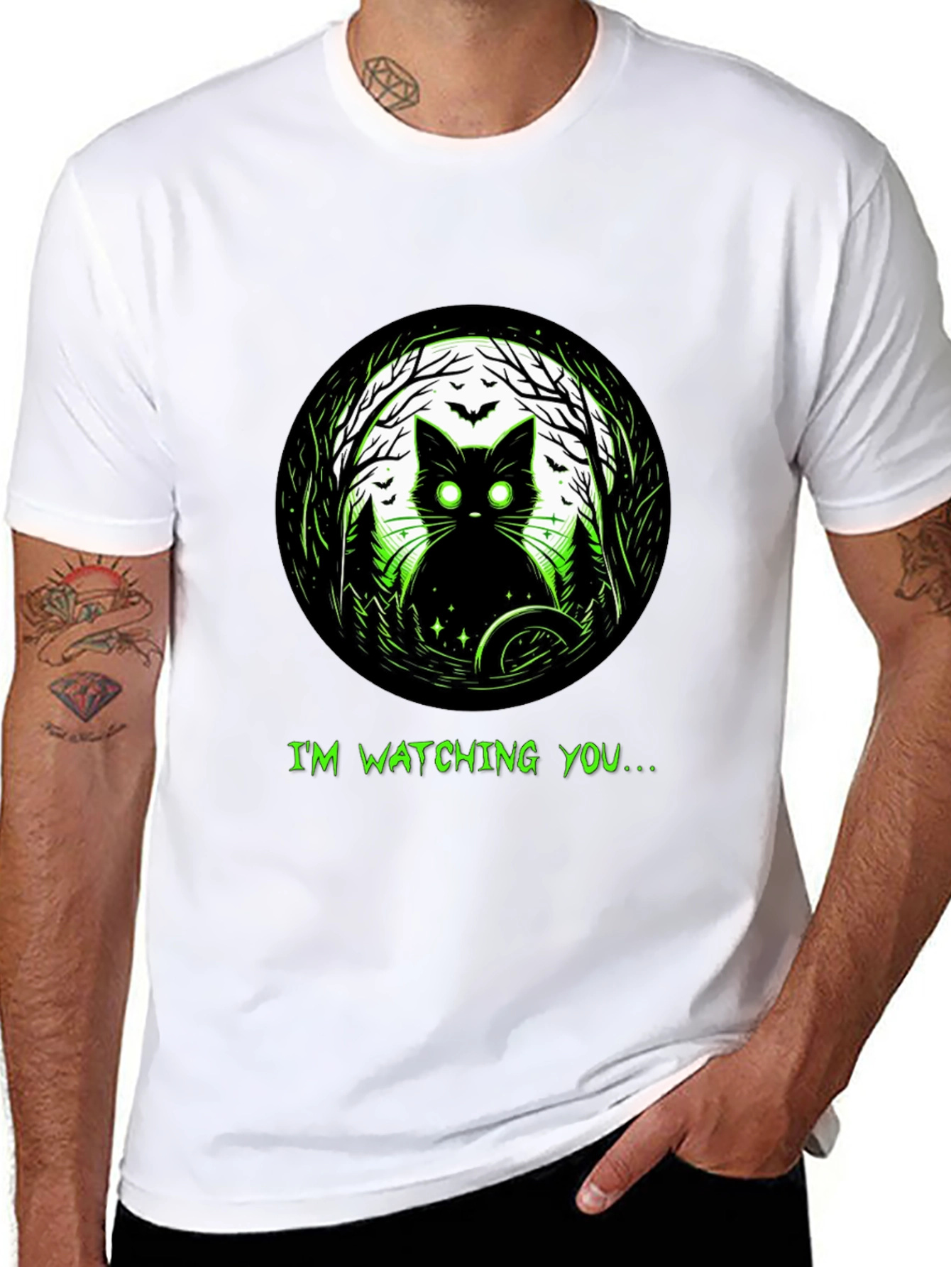 Im Watching You Black Cat T-Shirt