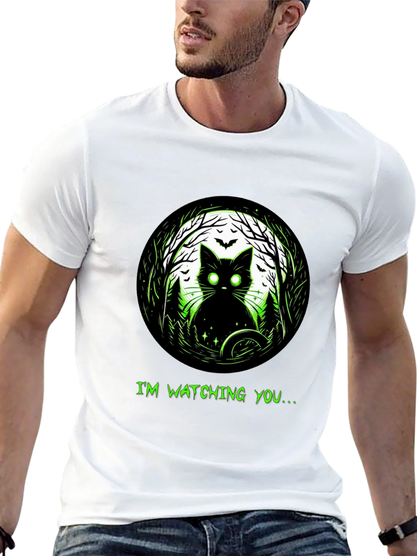 Im Watching You Black Cat T-Shirt