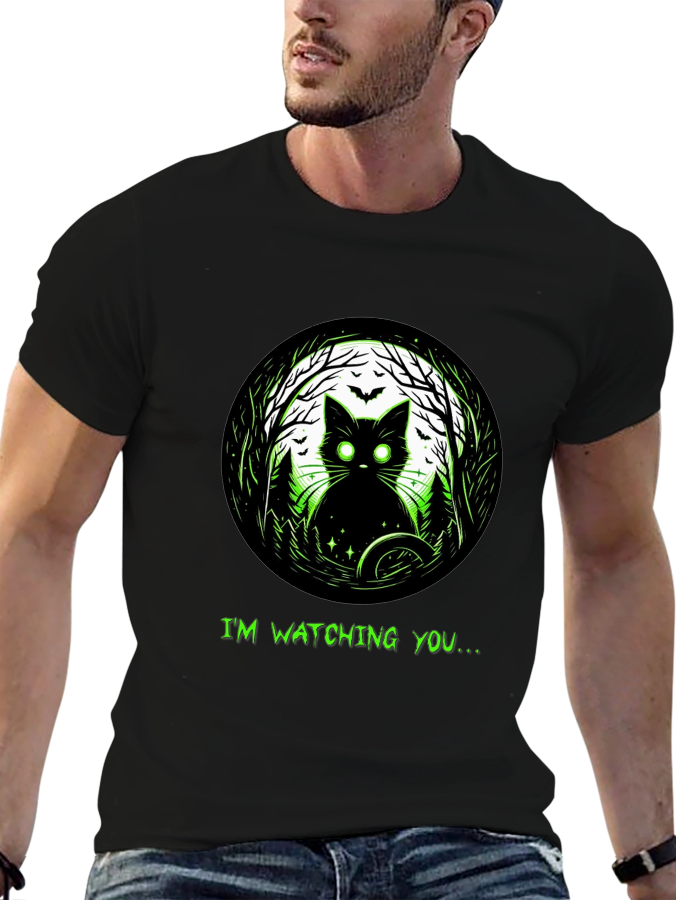 Im Watching You Black Cat T-Shirt