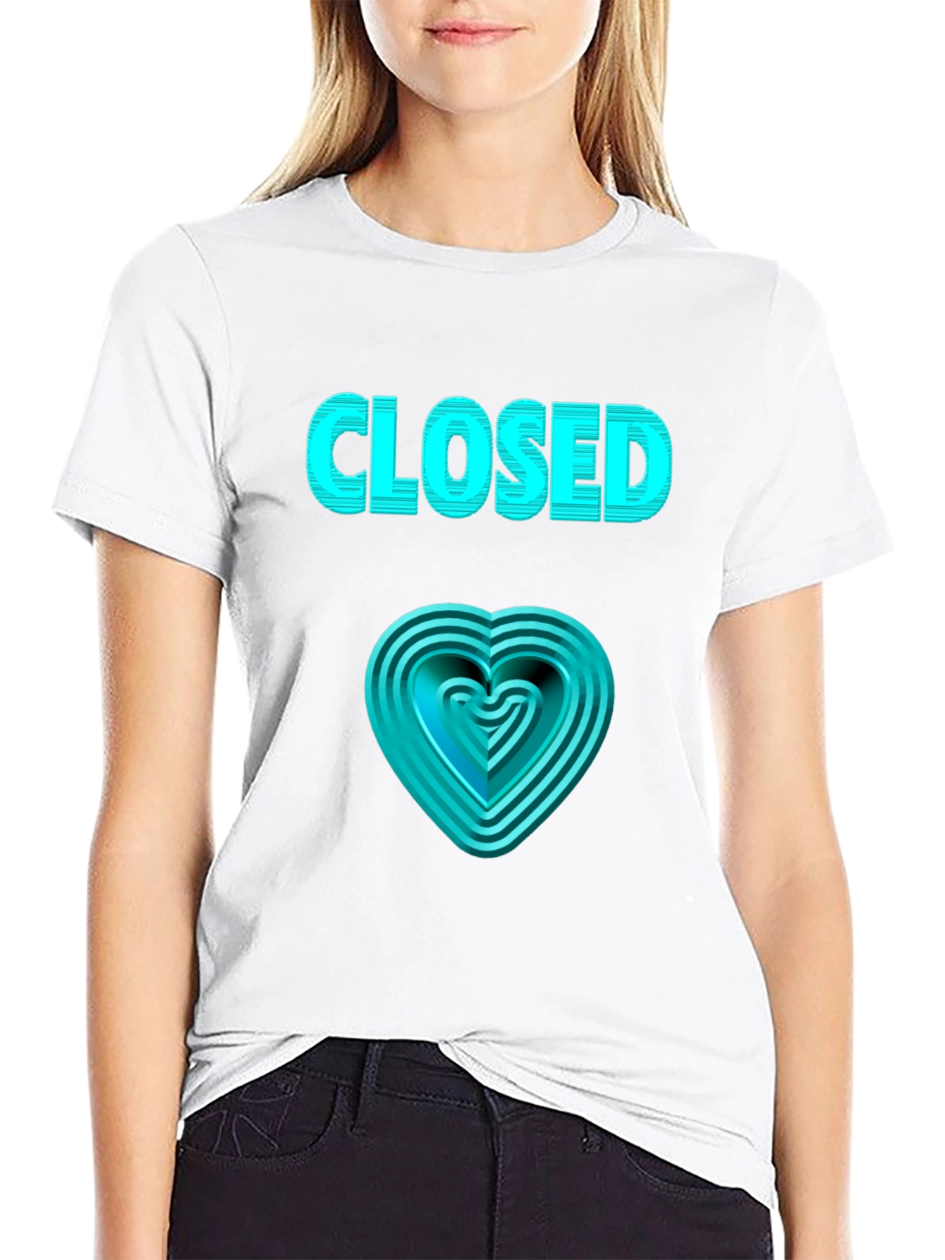 Closed Heart Graphic Tee - Unique Design