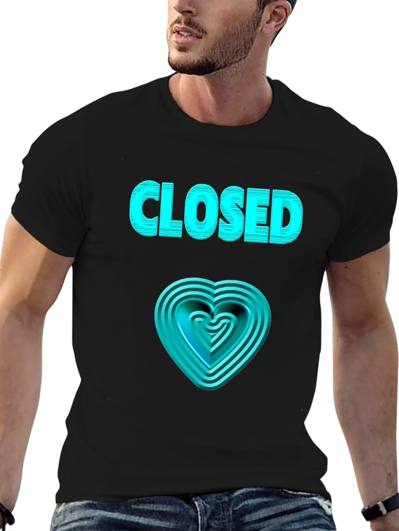 Closed Heart Graphic Tee - Unique Design