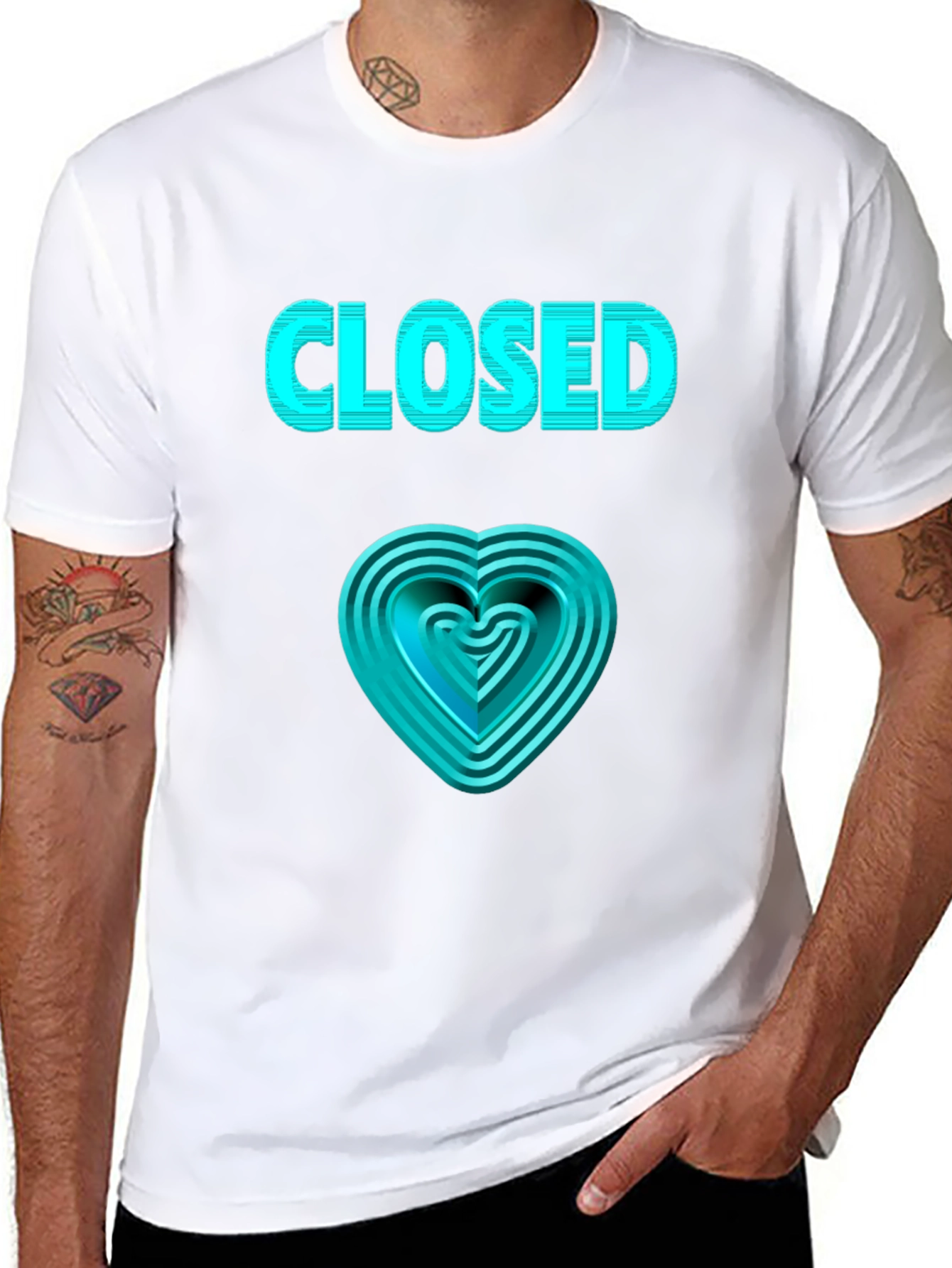 Closed Heart Graphic Tee - Unique Design
