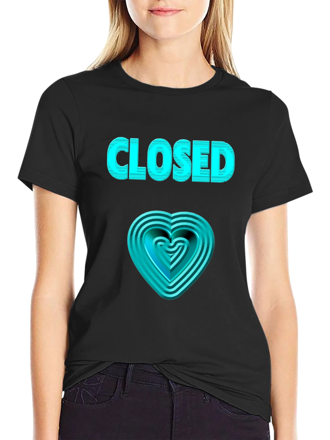 Closed Heart Graphic Tee - Unique Design