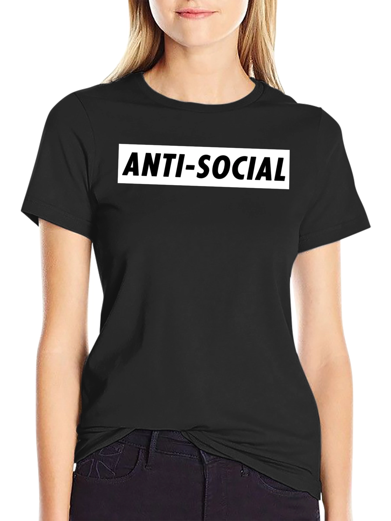 Anti-Social Graphic Tee - Black