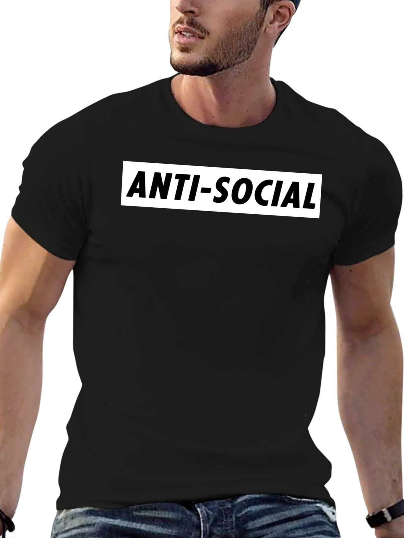 Anti-Social Graphic Tee - Black