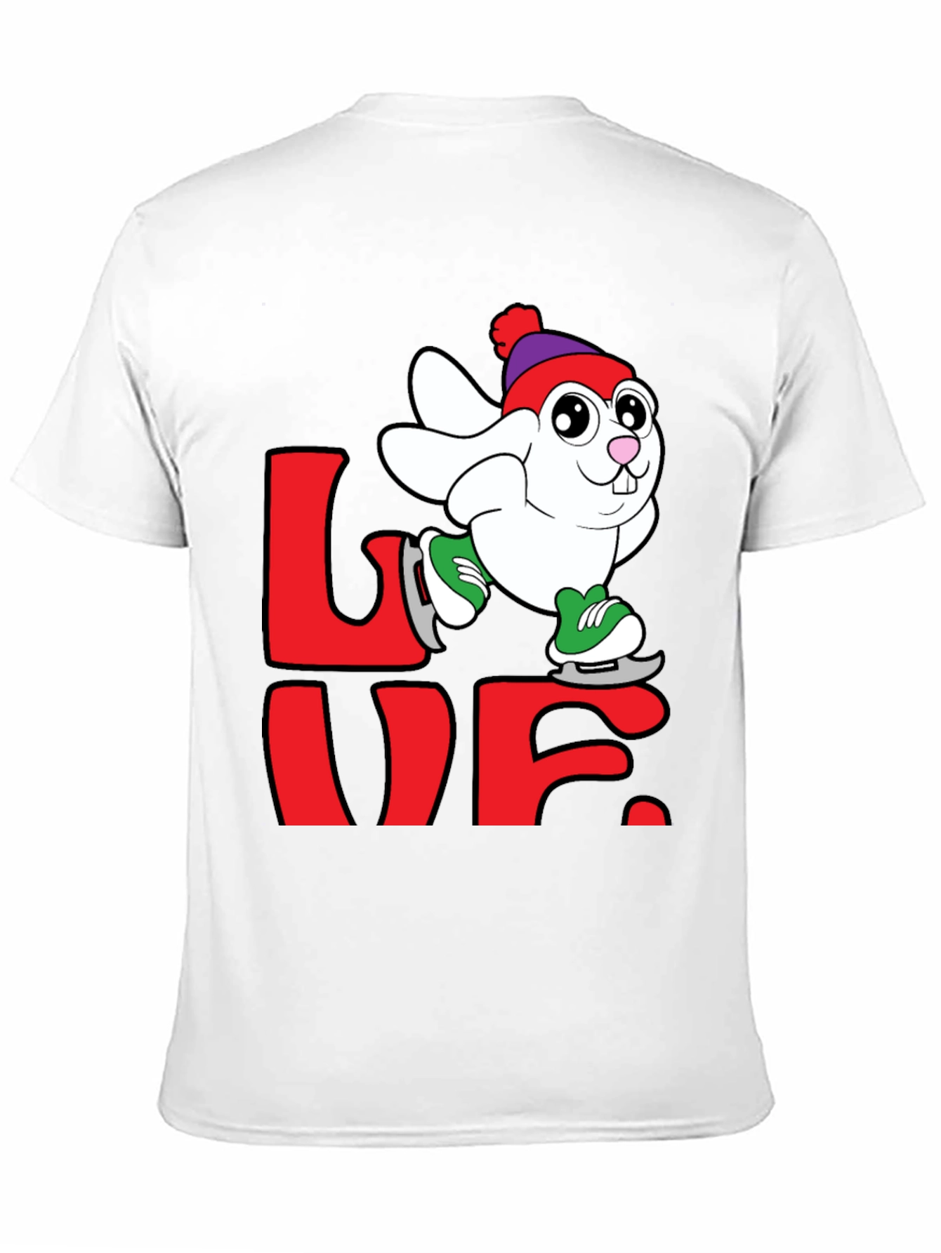 Love Bunny Ice Skating Graphic Tee