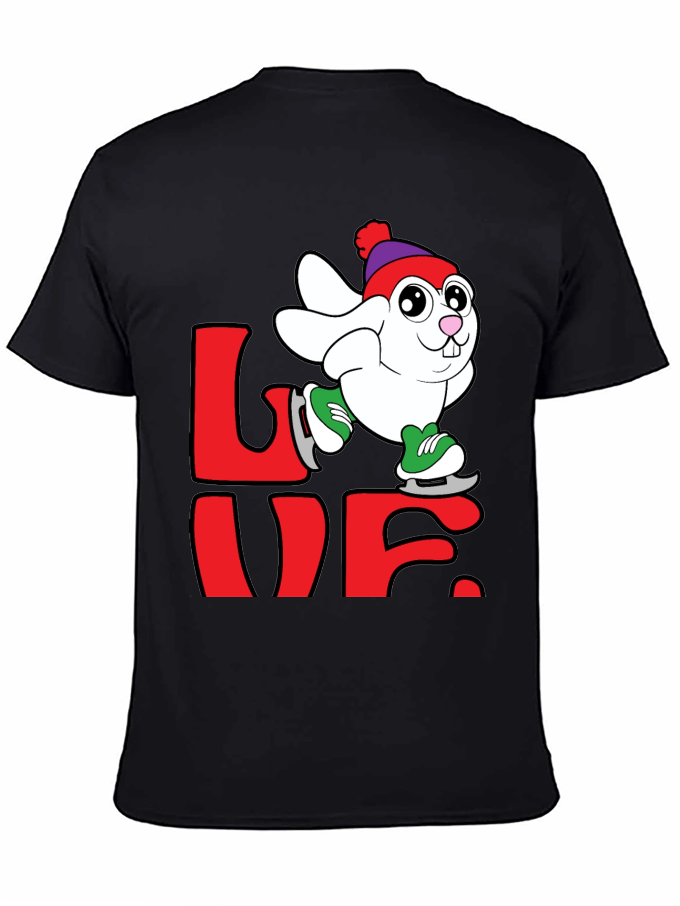 Love Bunny Ice Skating Graphic Tee
