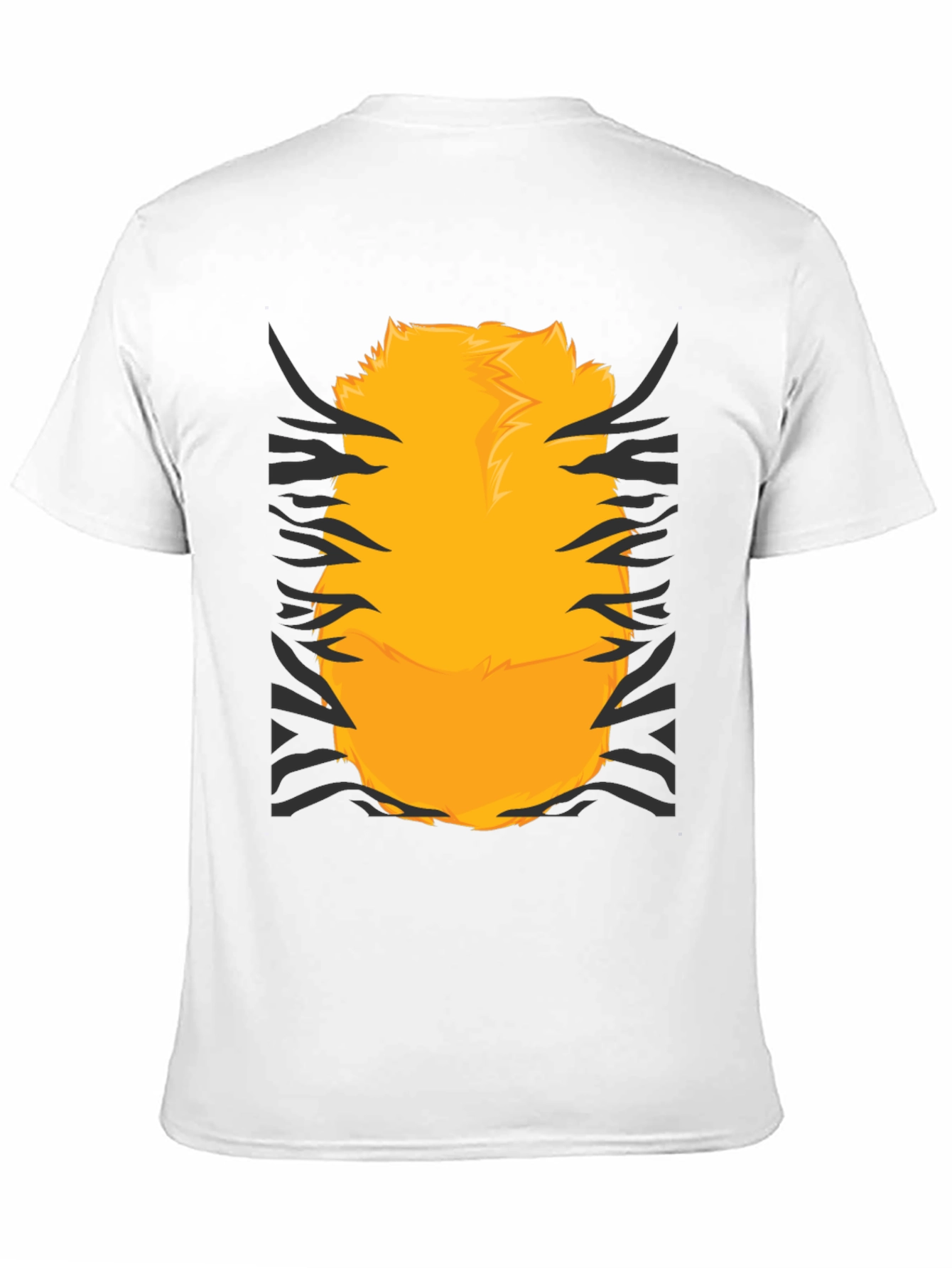 Funny Tiger Fur Graphic Print Black T-Shirt