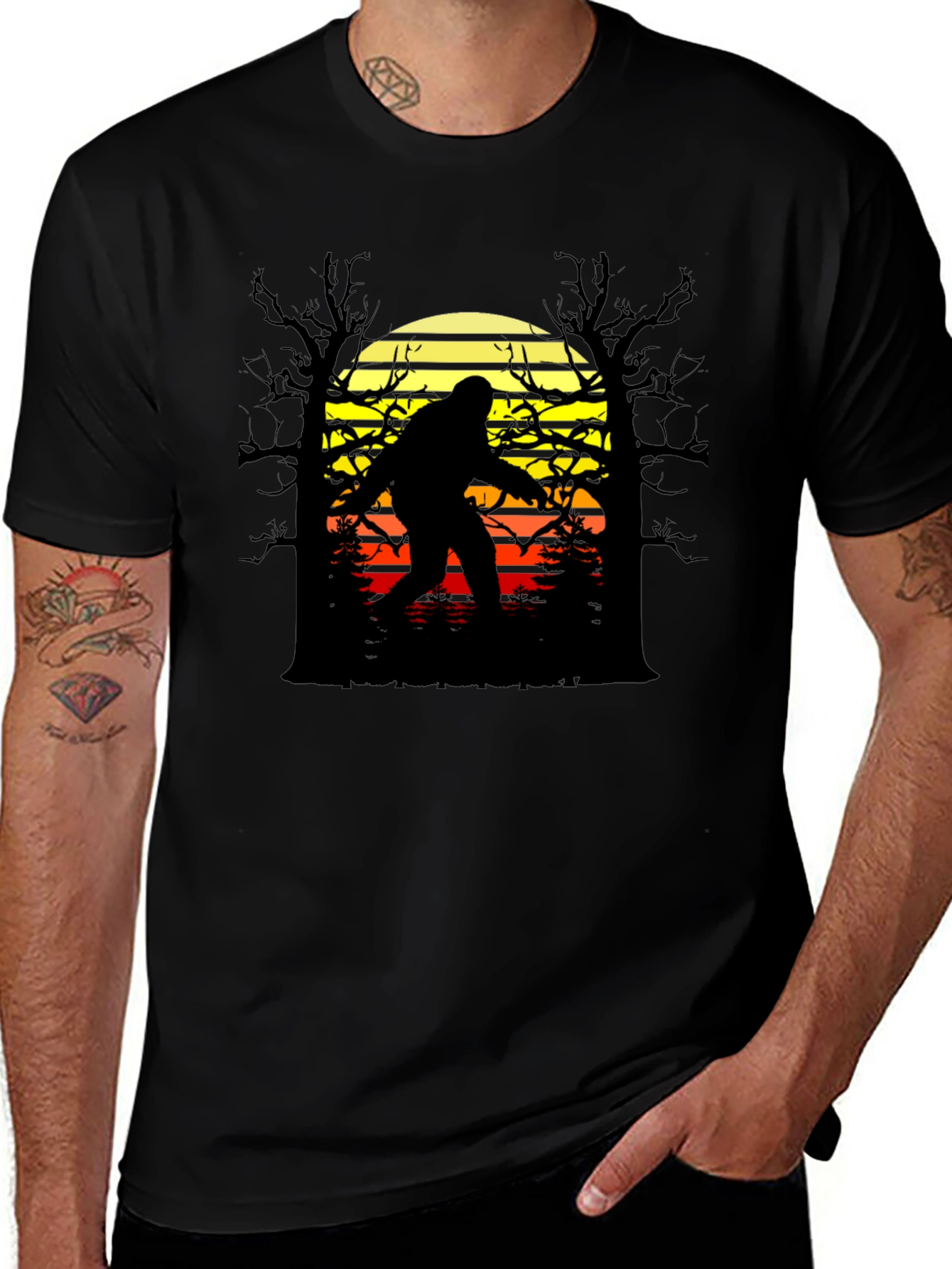 Bigfoot Sunset Graphic Tee - Black
