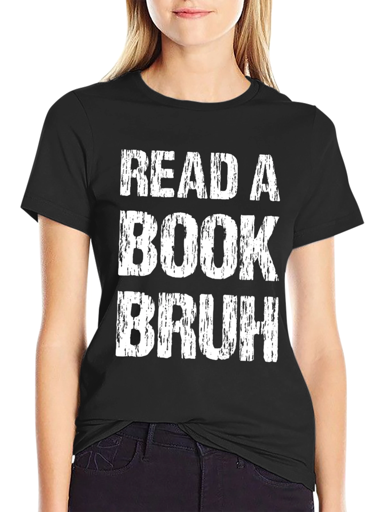 Read a Book Bruh Graphic Tee - Black