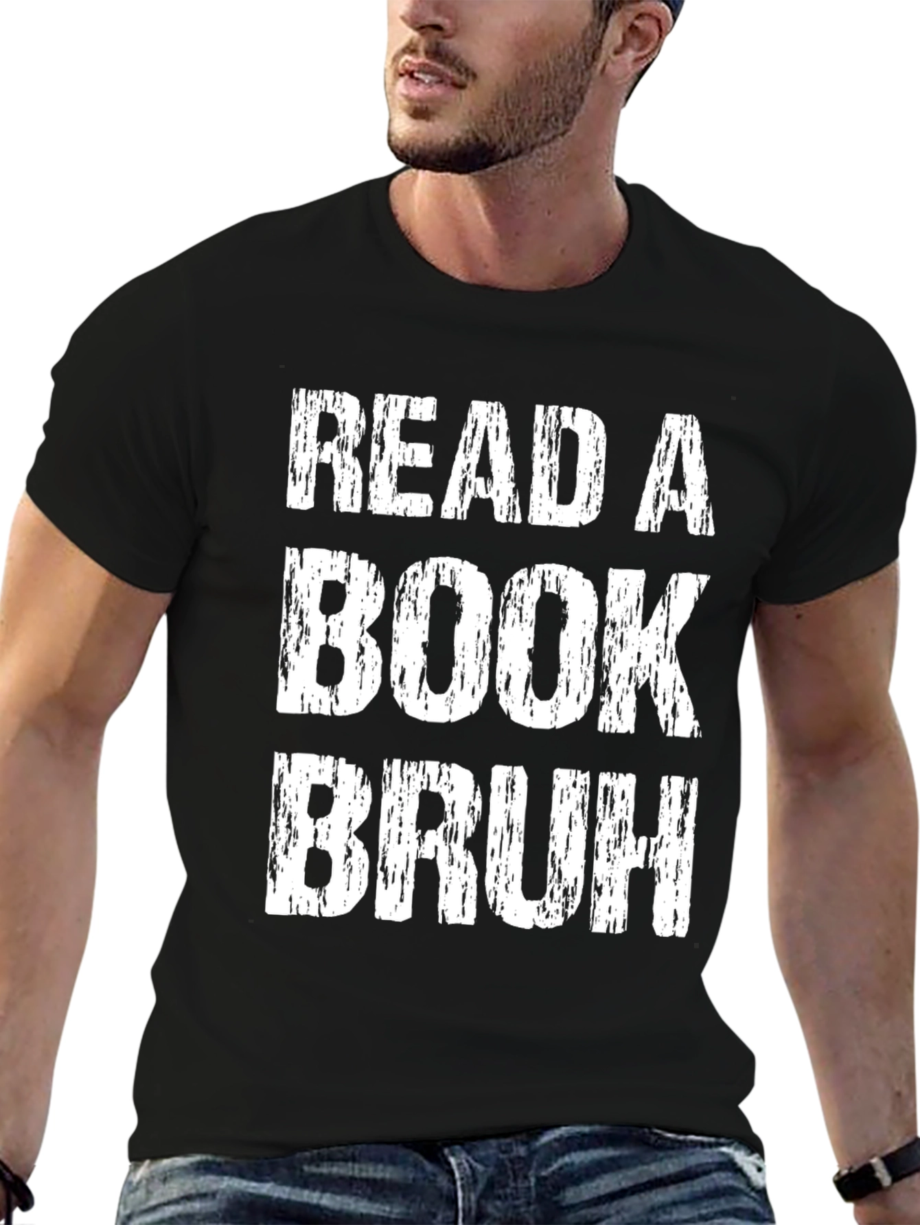 Read a Book Bruh Graphic Tee - Black