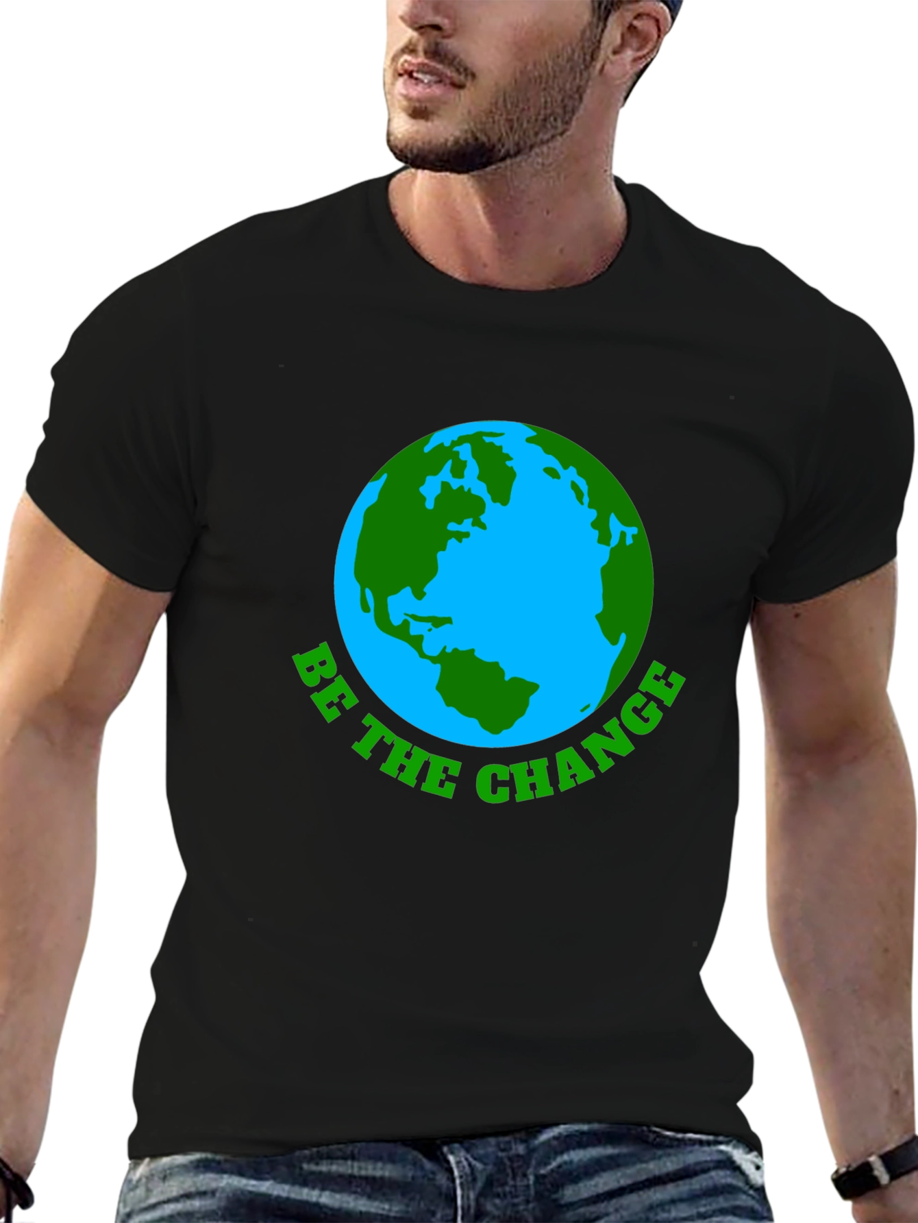 Eco-Friendly Earth Graphic Black T-Shirt