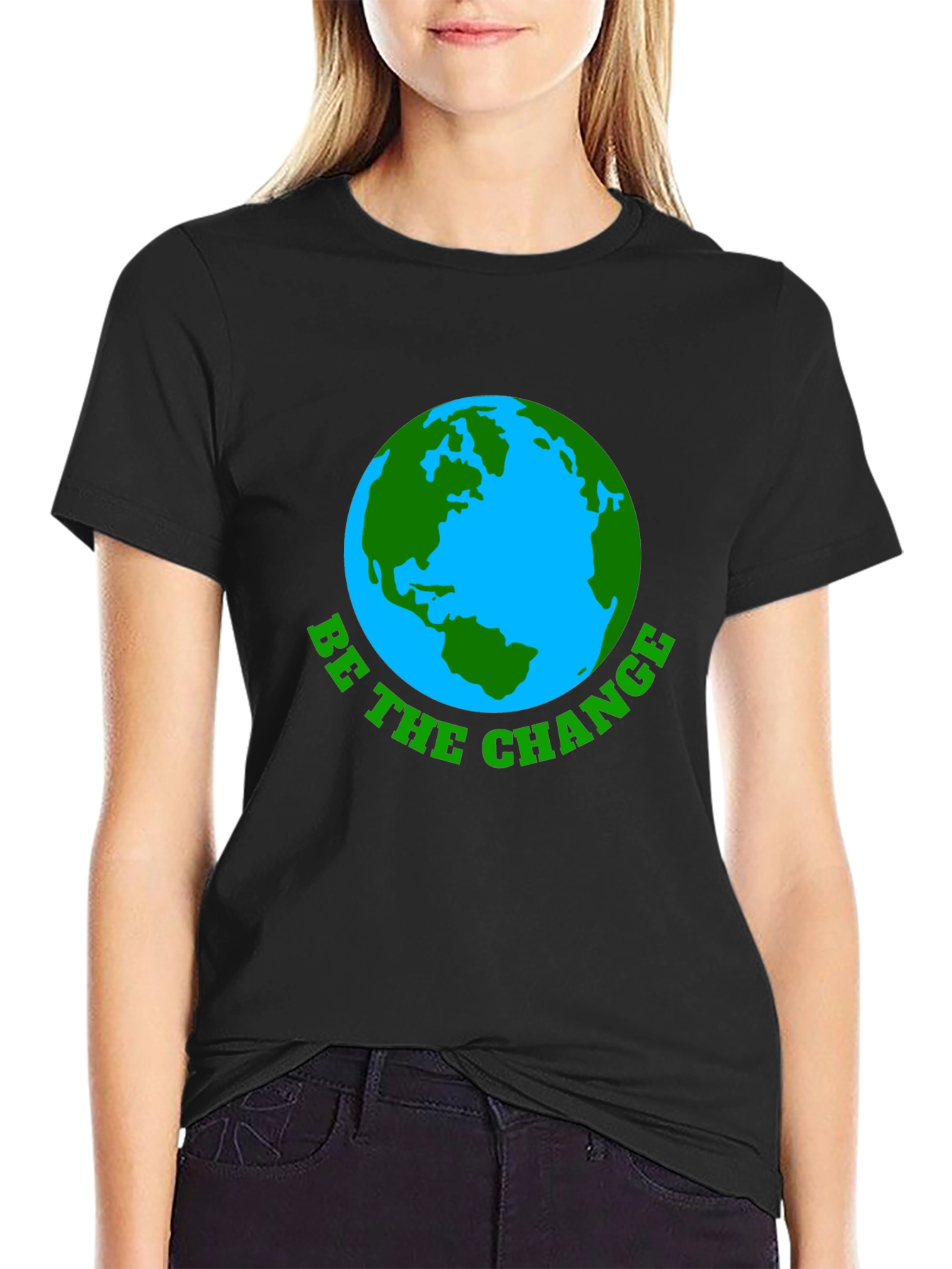 Eco-Friendly Earth Graphic Black T-Shirt