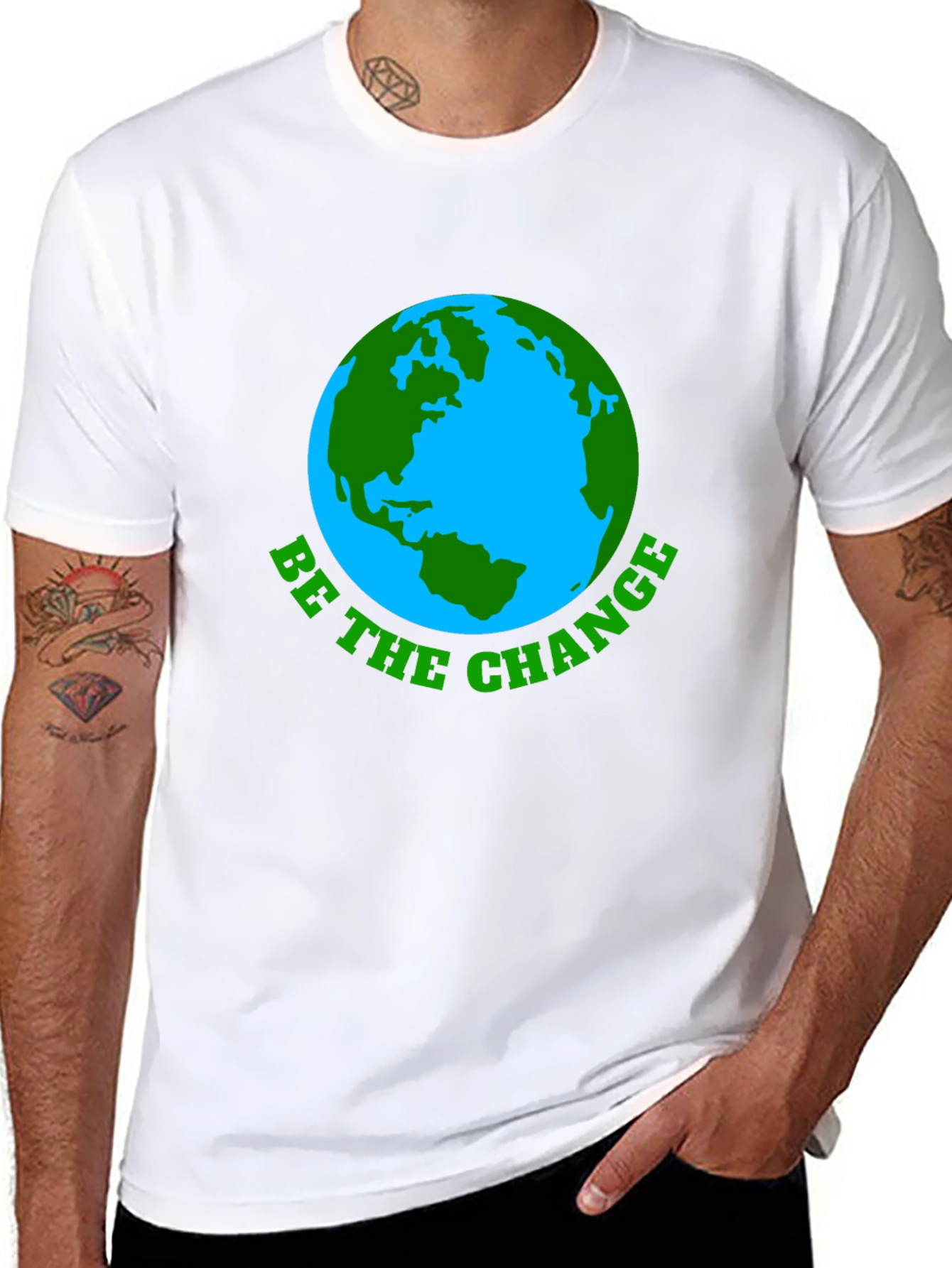 Eco-Friendly Earth Graphic Black T-Shirt