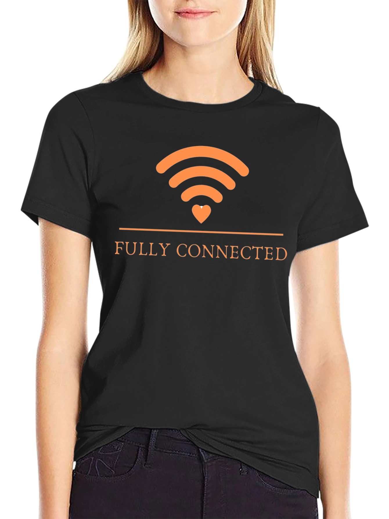 Fully Connected T-Shirt | WIFI Heart Design