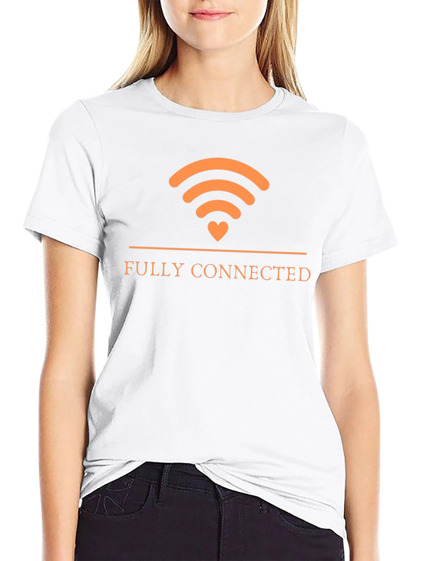 Fully Connected T-Shirt | WIFI Heart Design