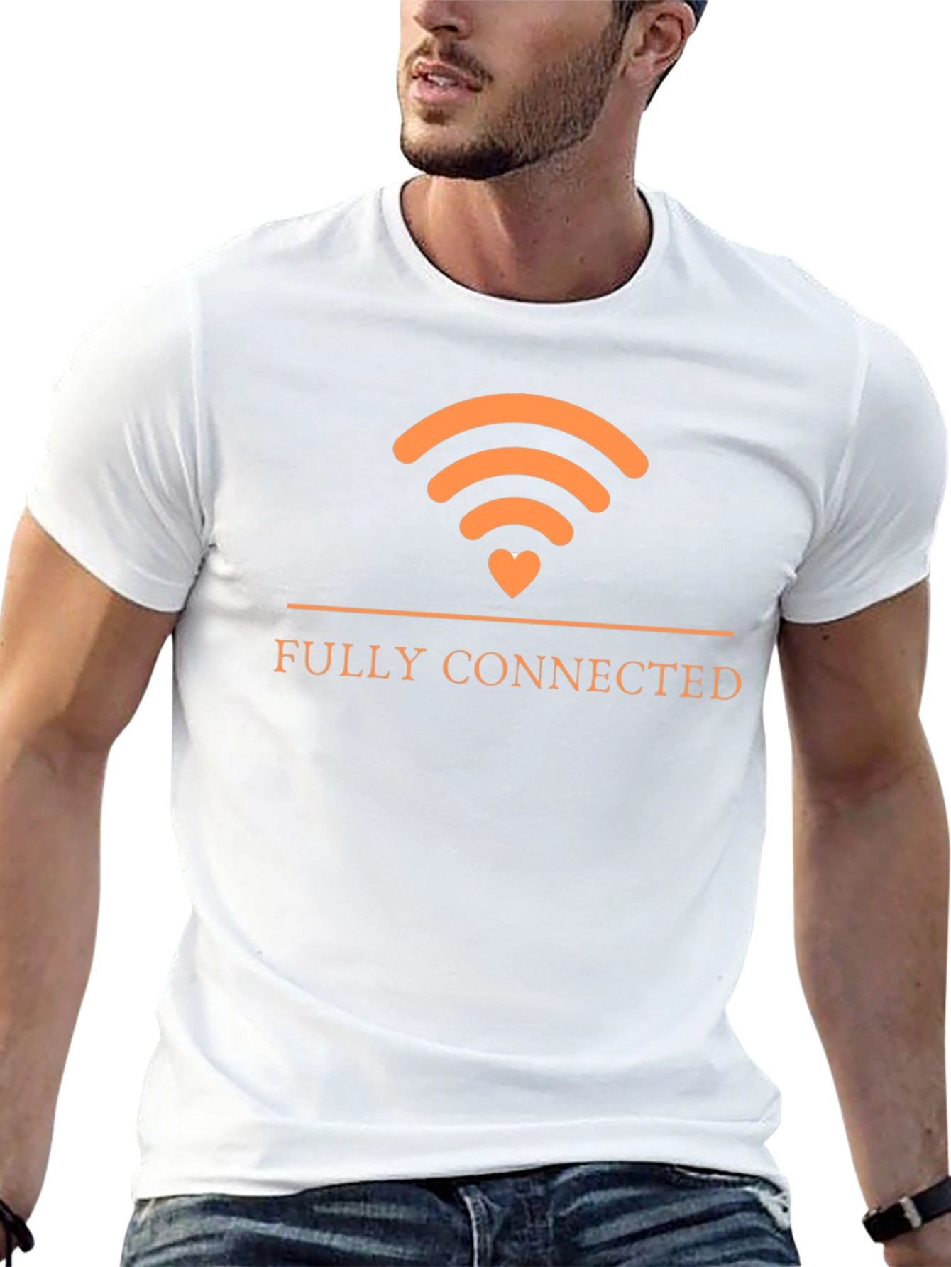 Fully Connected T-Shirt | WIFI Heart Design